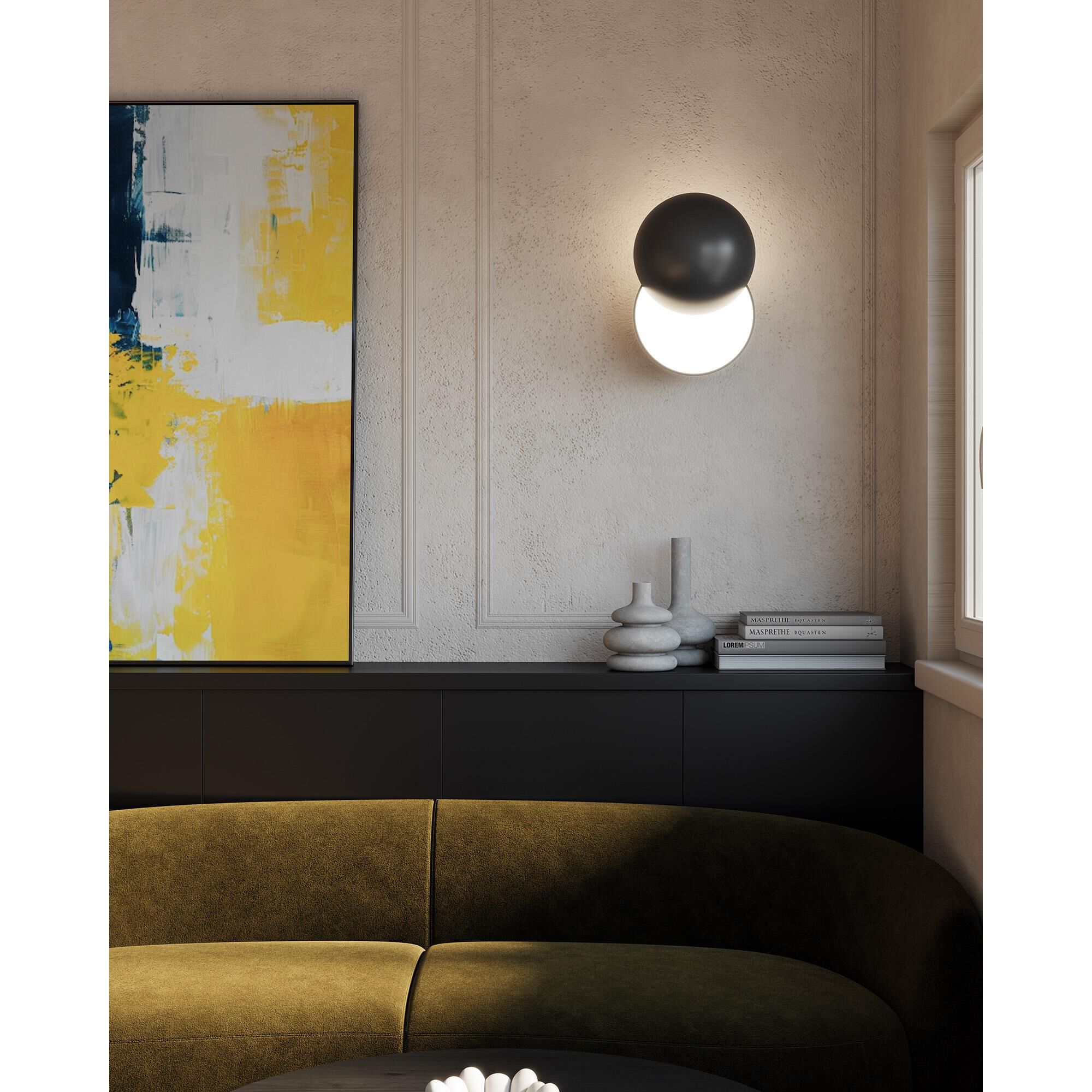 Shown in Black finish and Steel shade