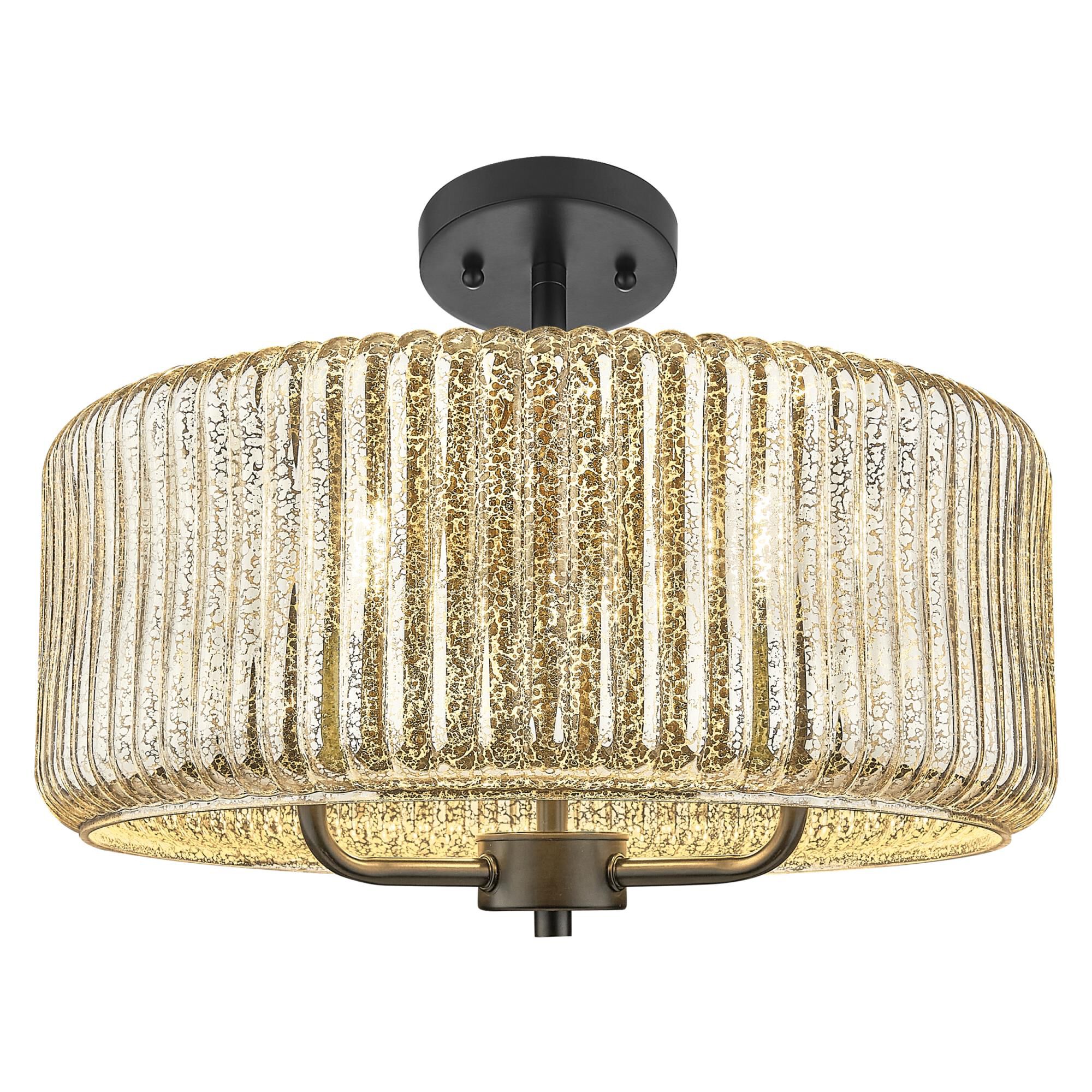 Shown in Matte Black finish and Mercury glass