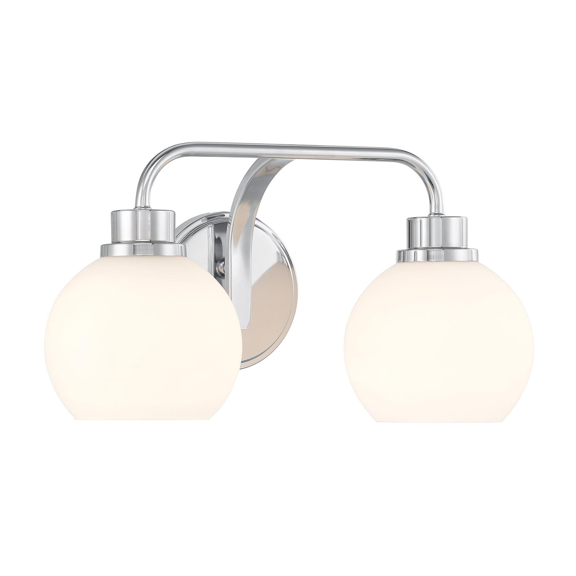 Shown in Chrome finish and White Opal glass