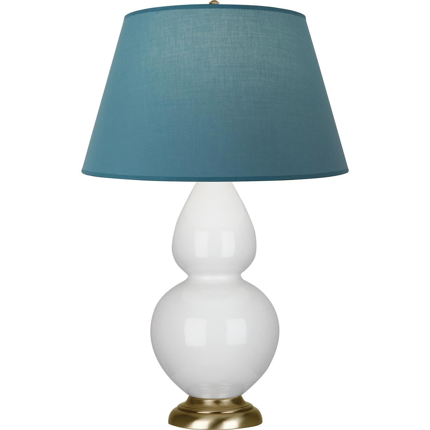 Shown in Lily finish and Bright Blue and Gray shade and Antique Natural Brass accent