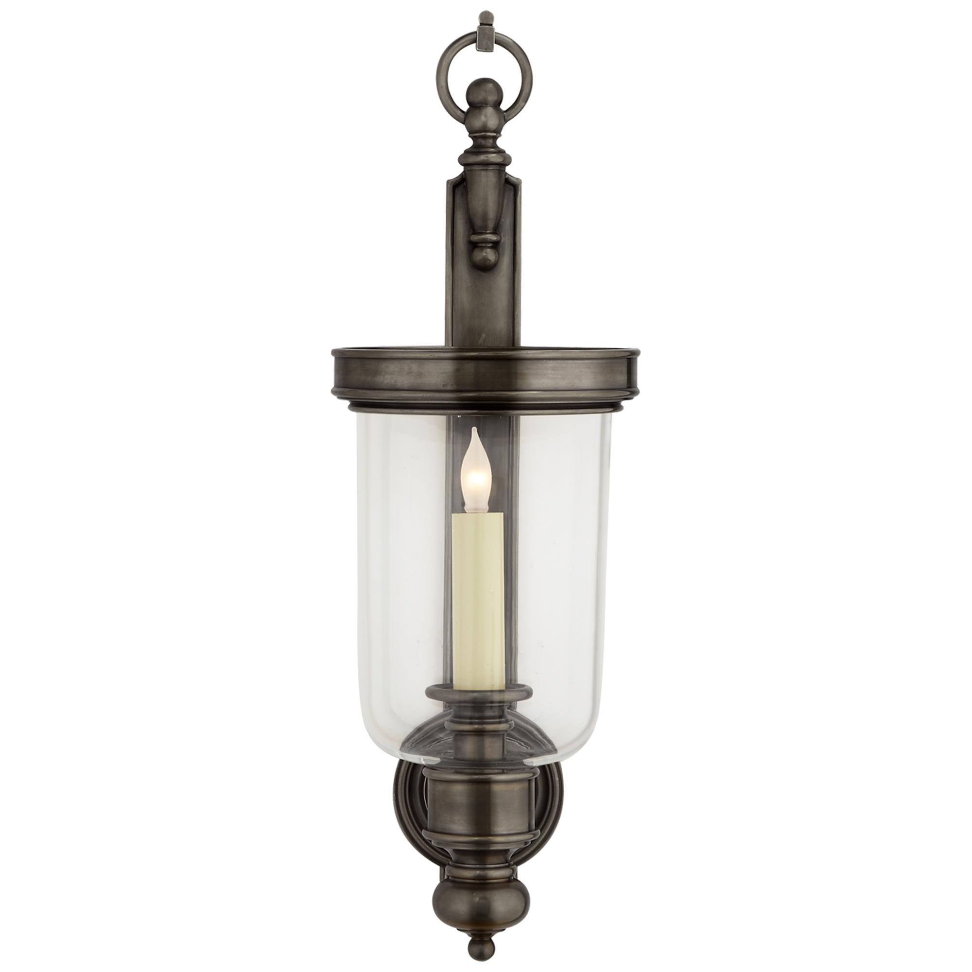 Shown in Bronze finish and Clear glass