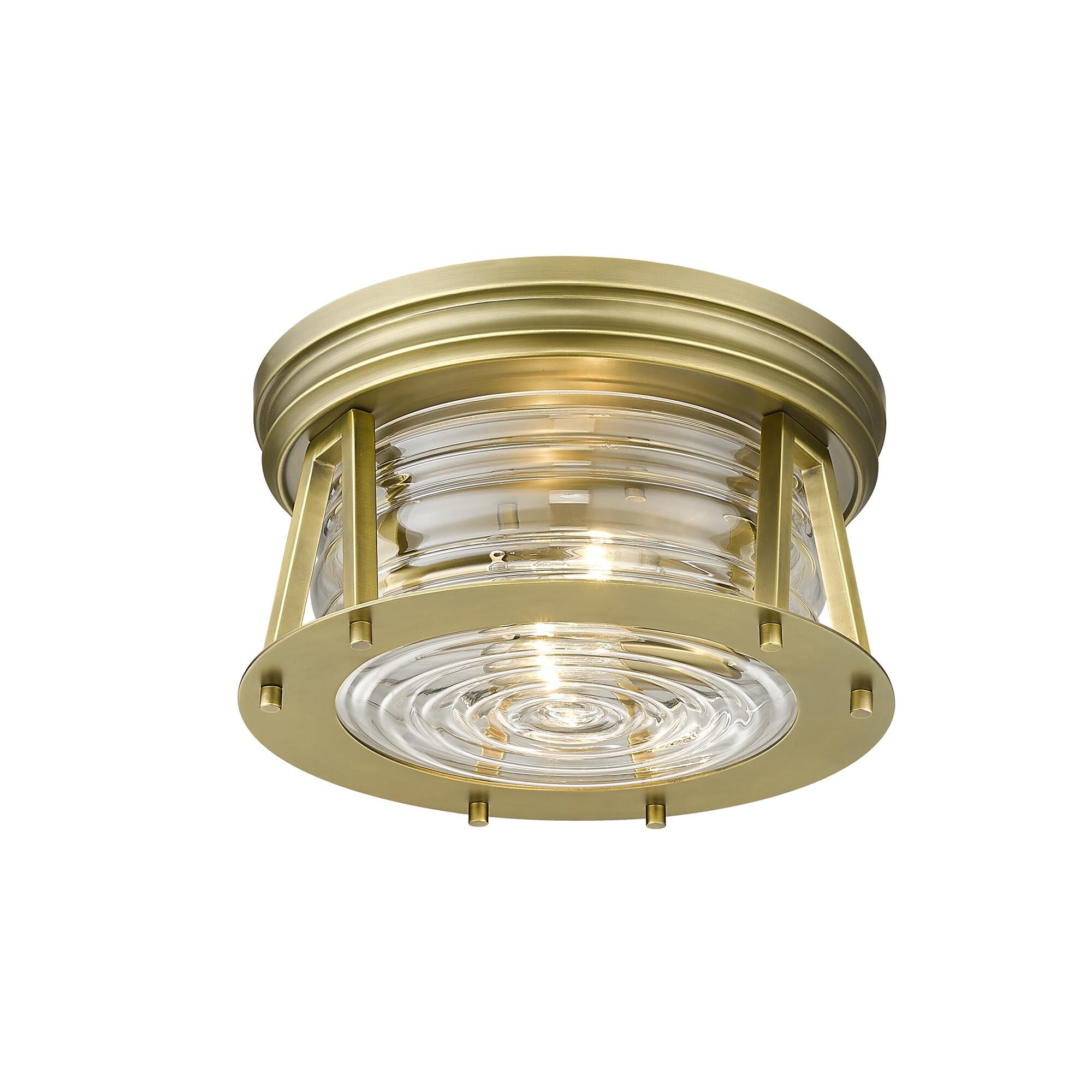 Shown in Rubbed Brass finish and Glass shade