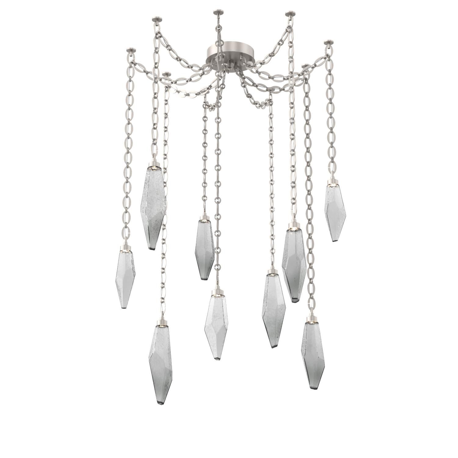 Levi Wilson Rock Crystal 14 Inch Multi Pendant Light by Hammerton Studio