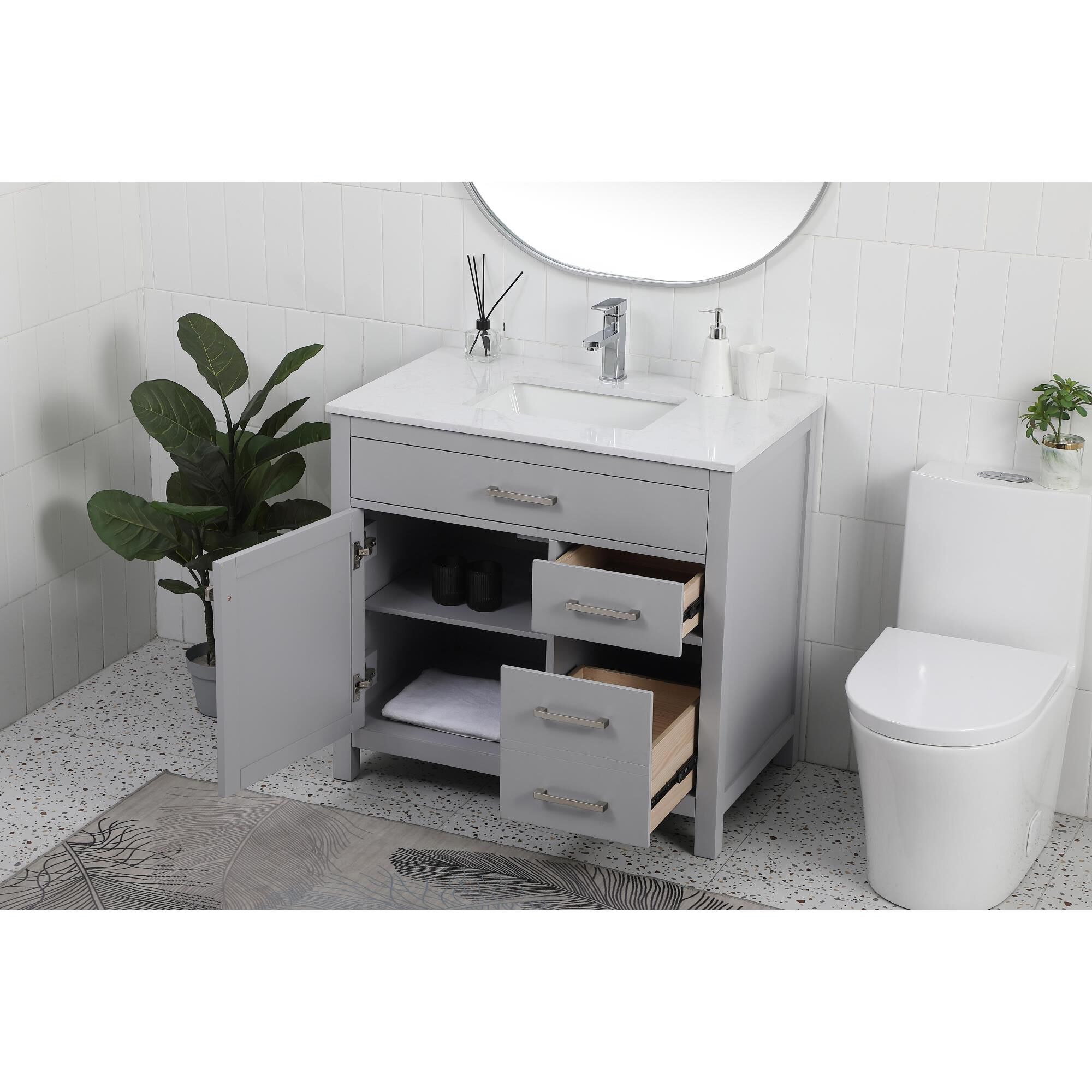Lewis 36 Inch Bath Vanity by Elegant Decor