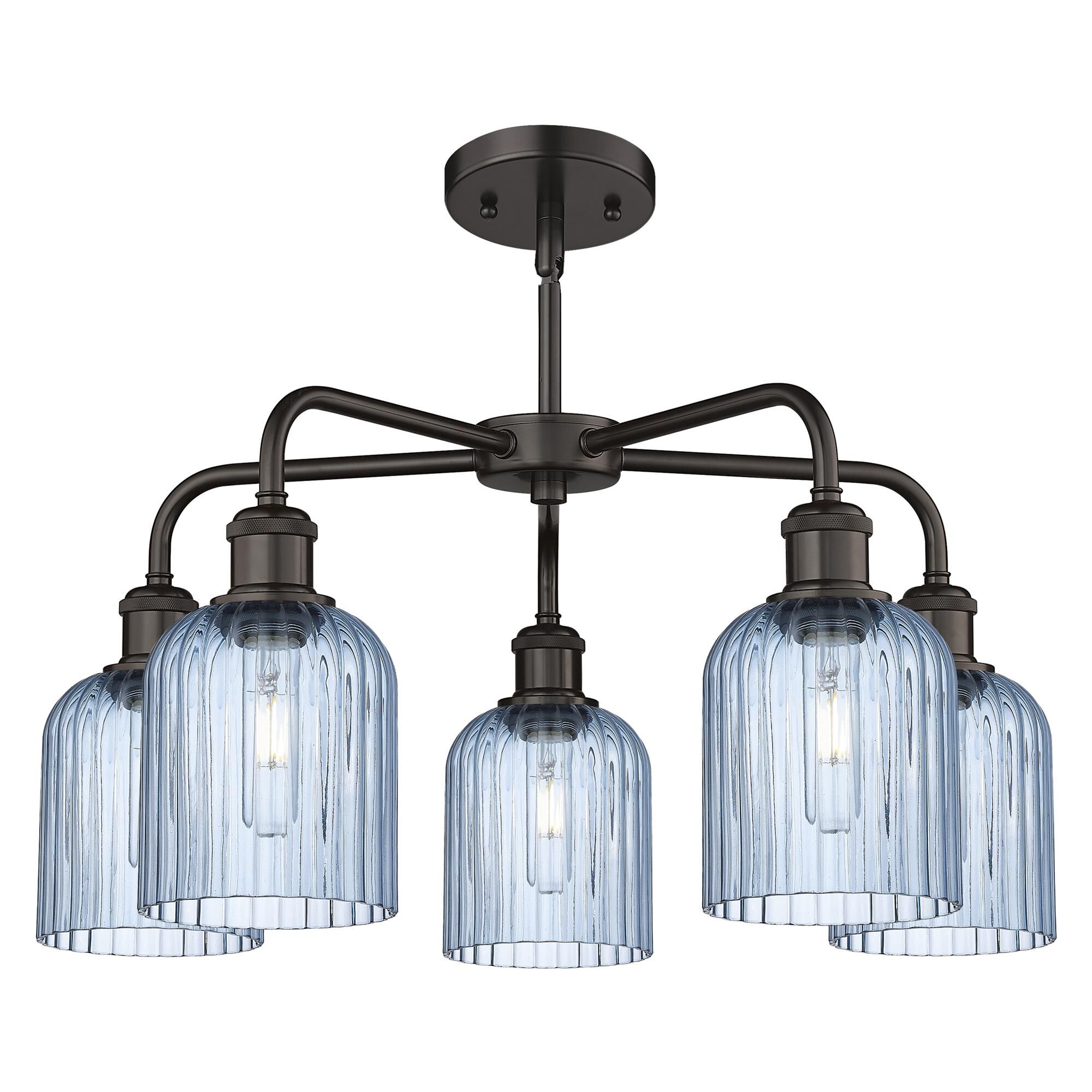 Shown in Oil Rubbed Bronze finish and Princess Blue shade
