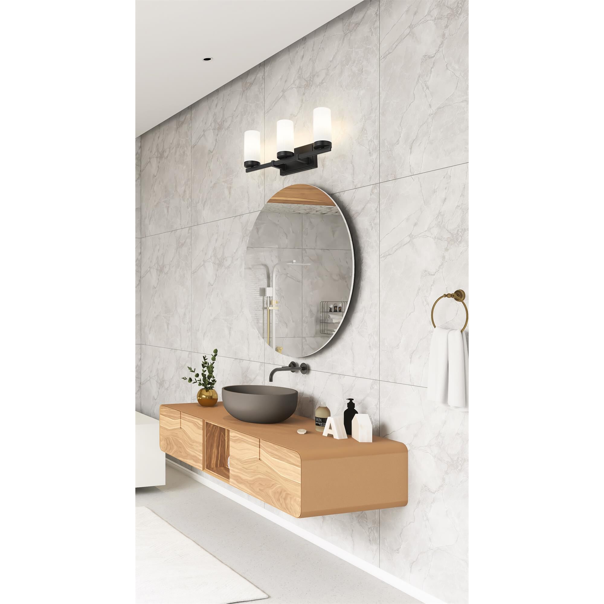 Shown in Matte Black finish and White glass and White shade