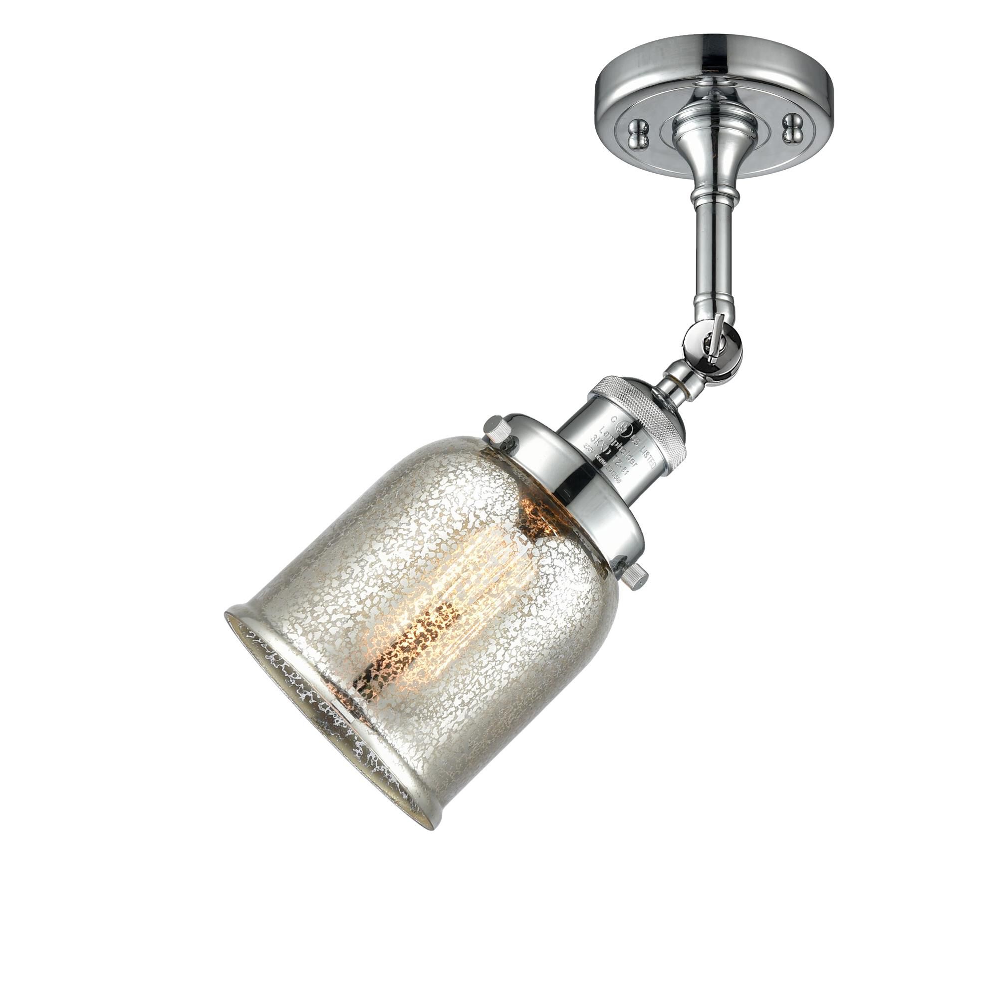 Shown in Polished Chrome finish and Silver Mercury glass and None accent