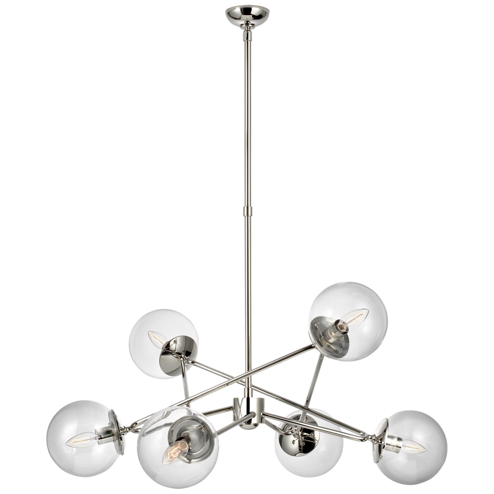 Shown in Polished Nickel finish and Clear glass