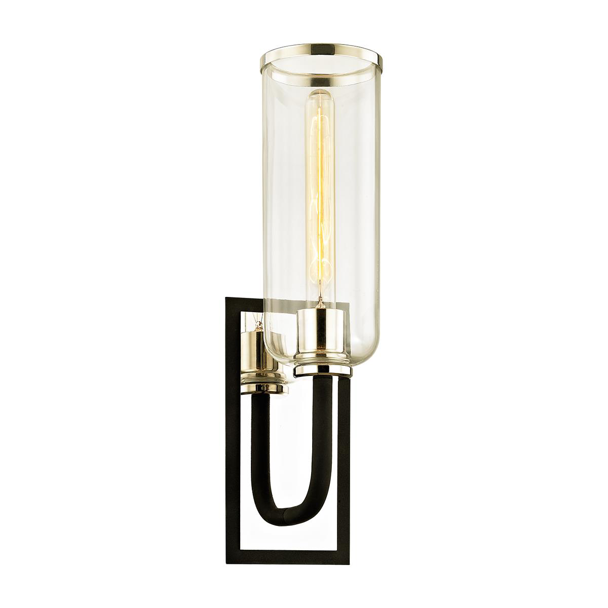 Shown in Carbide Black finish and Clear glass and Polished Nickel accent