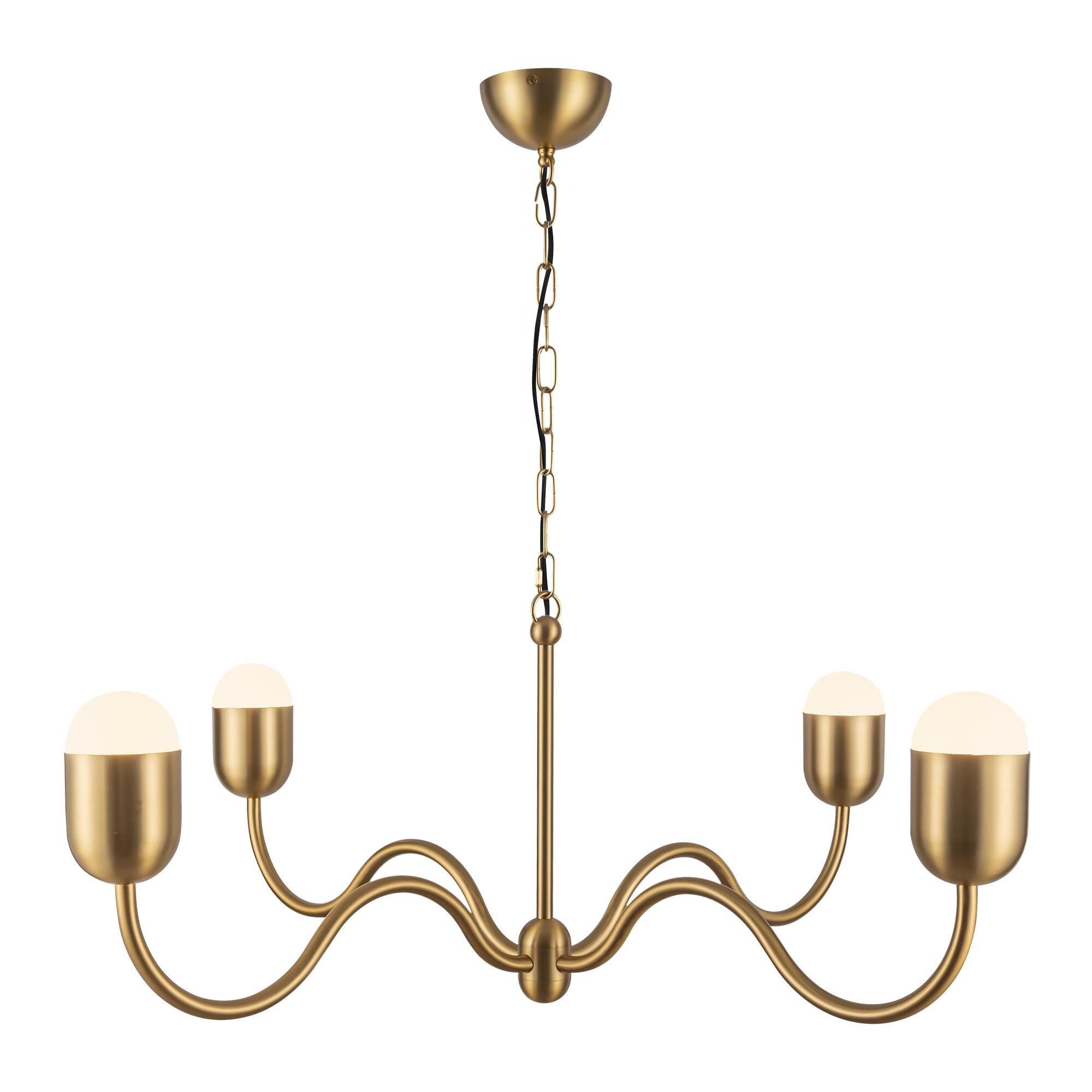 Shown in Brushed Gold finish and Opal glass