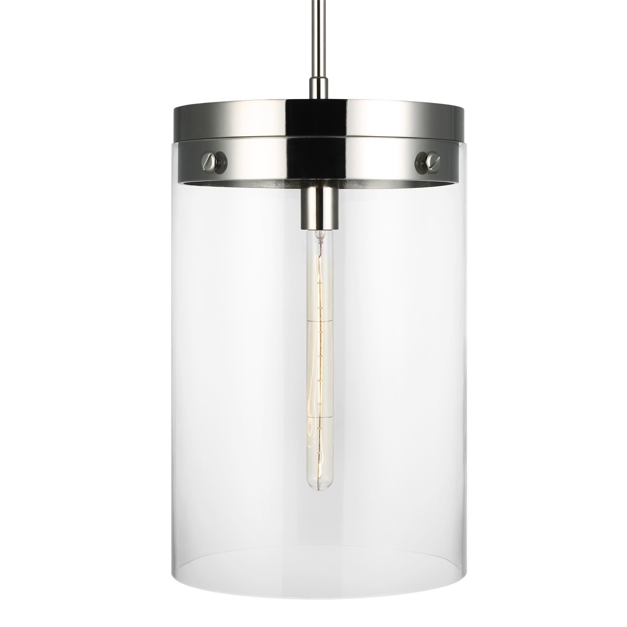 Shown in Polished Nickel finish and Clear glass