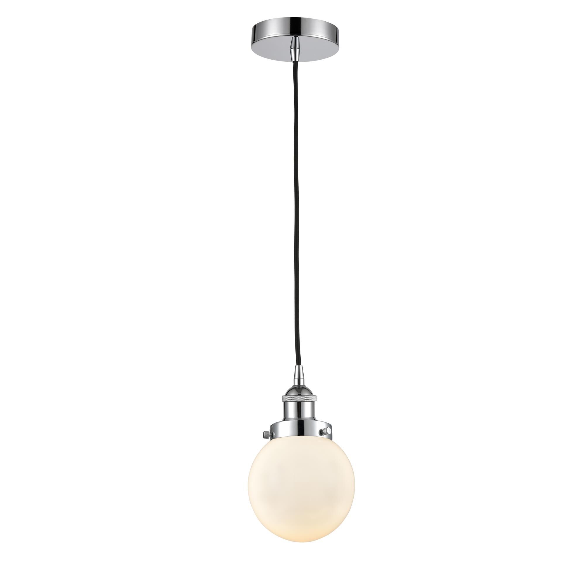 Shown in Polished Chrome finish and Matte White glass