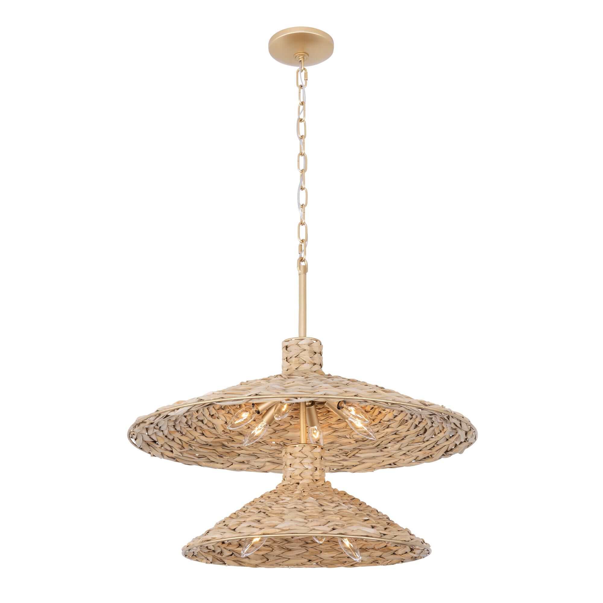 Shown in French Gold/Natural Seagrass finish and Natural Seagrass shade