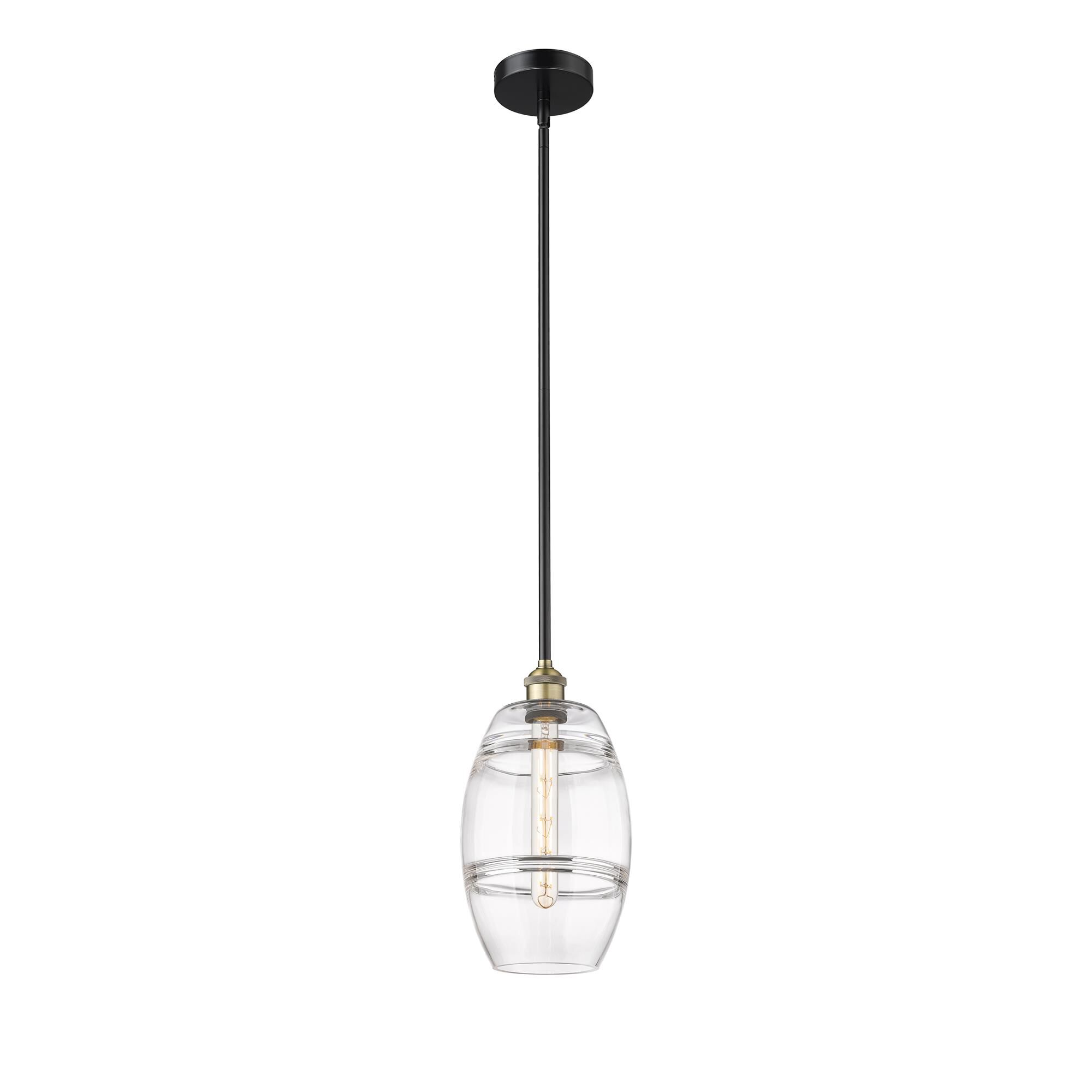 Shown in Black Antique Brass finish and Clear glass
