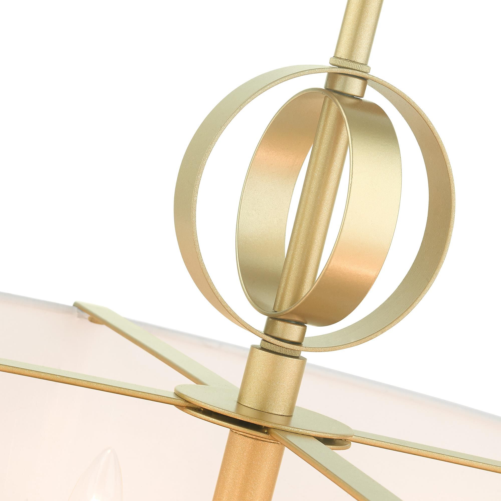 Shown in Soft Gold finish and Hand Crafted Hardback  Completely Finished With Off-White Color Fabric Outside and Inside shade