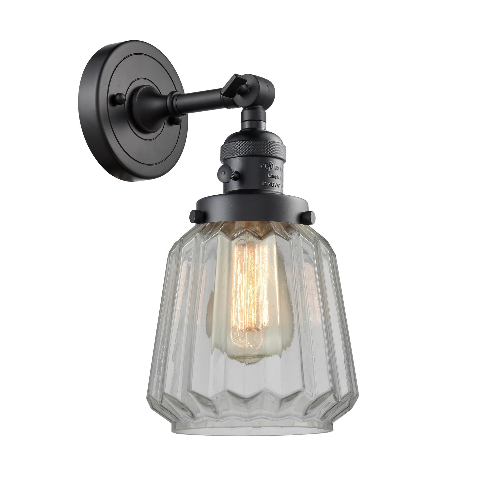 Shown in Matte Black finish and Clear glass