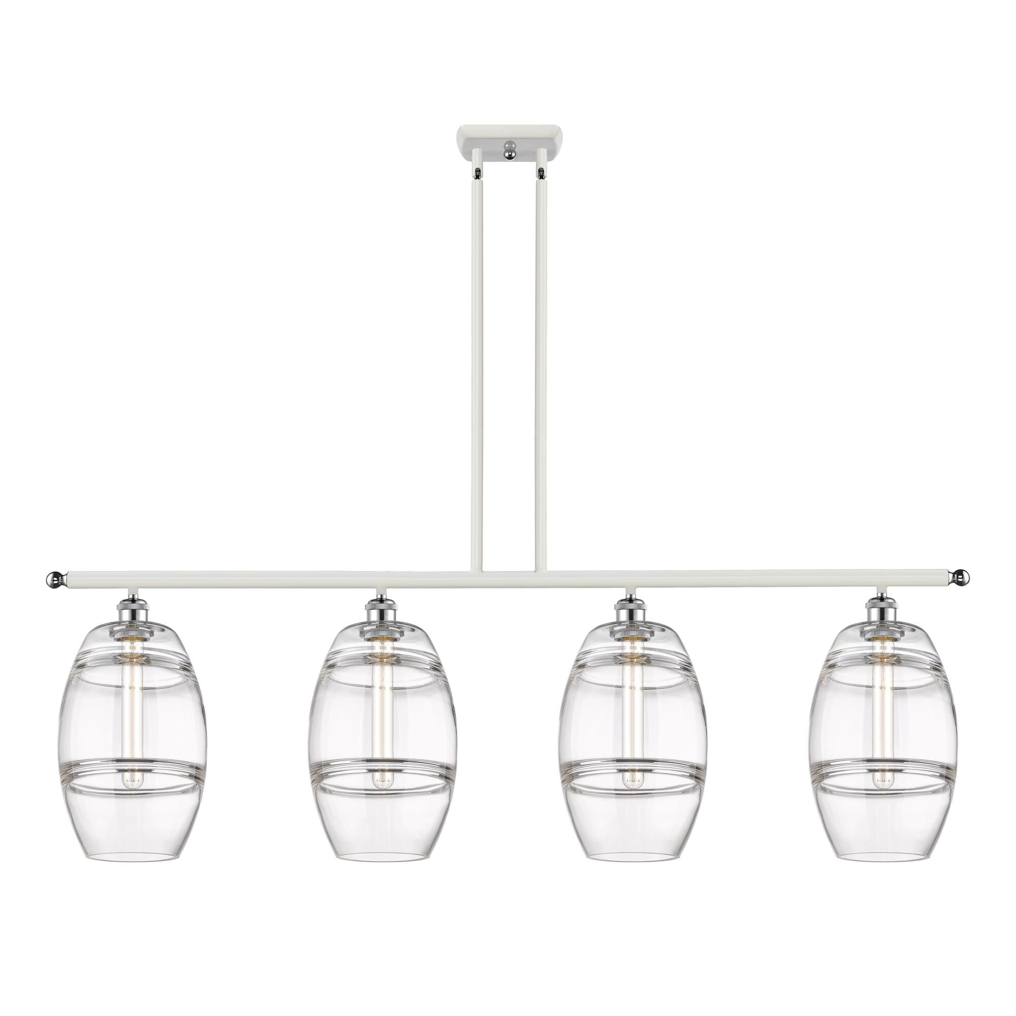 Shown in White Polished Chrome finish and Clear glass