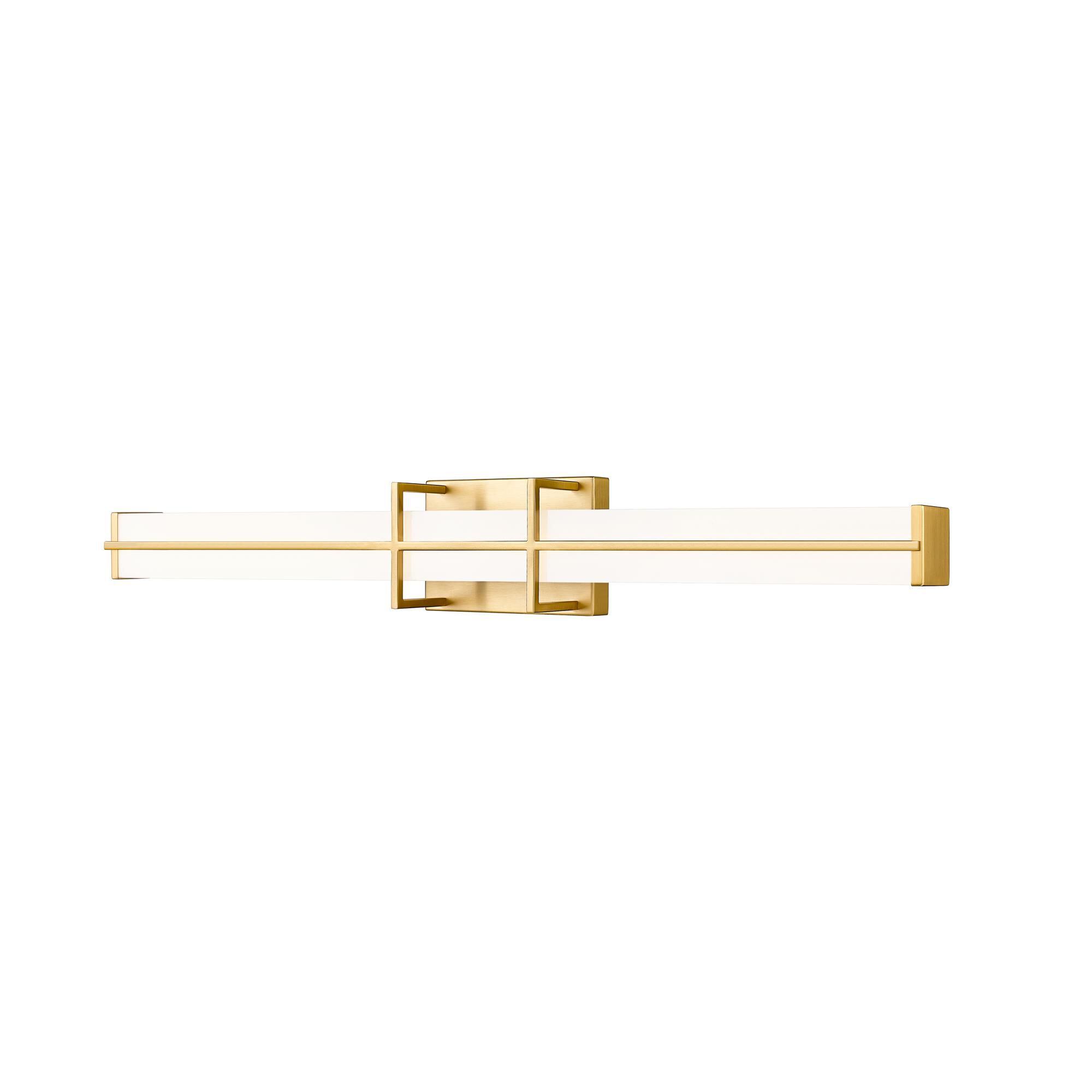 Shown in Modern Gold finish and Frosted glass and Frosted shade