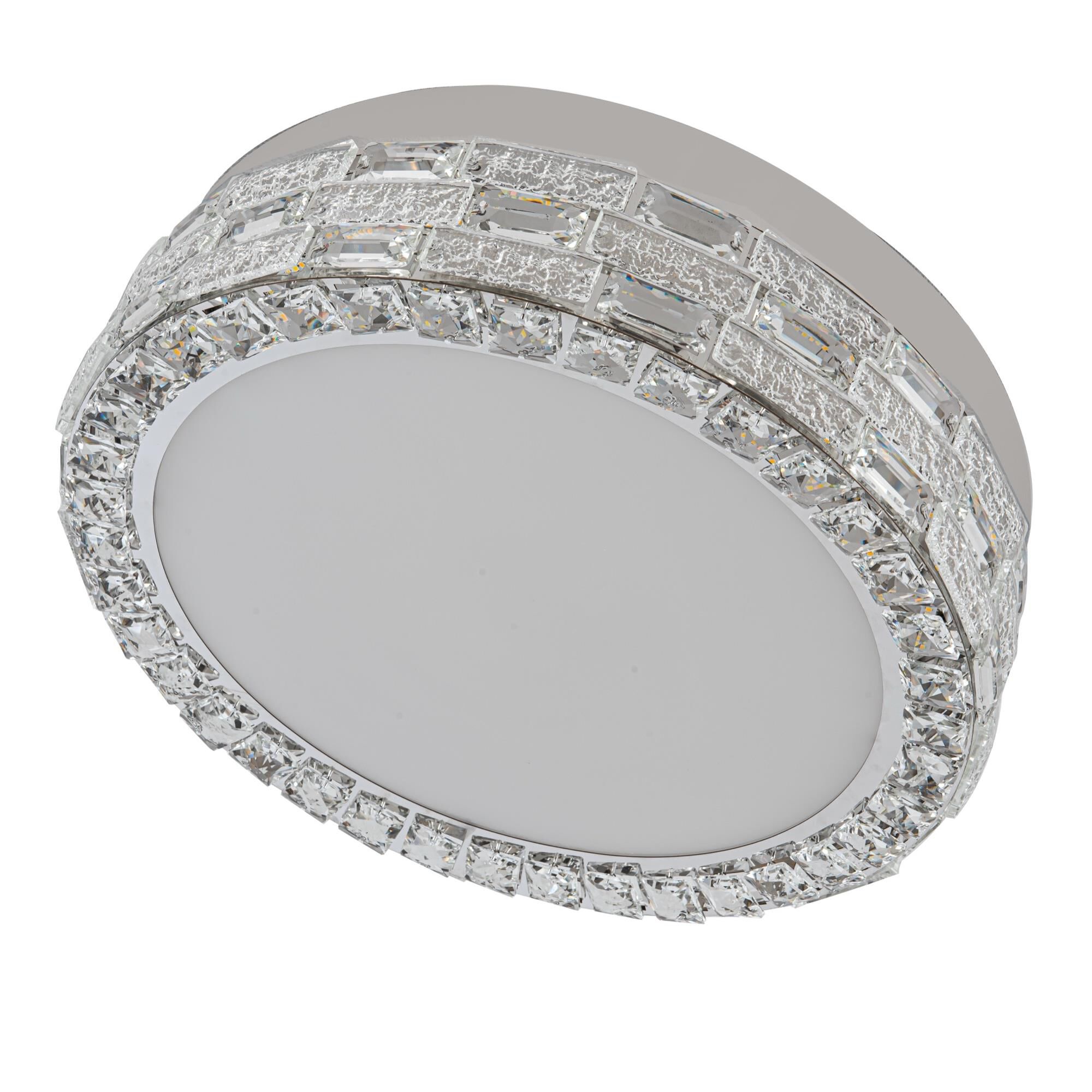 Shown in Chrome finish and Crystal glass