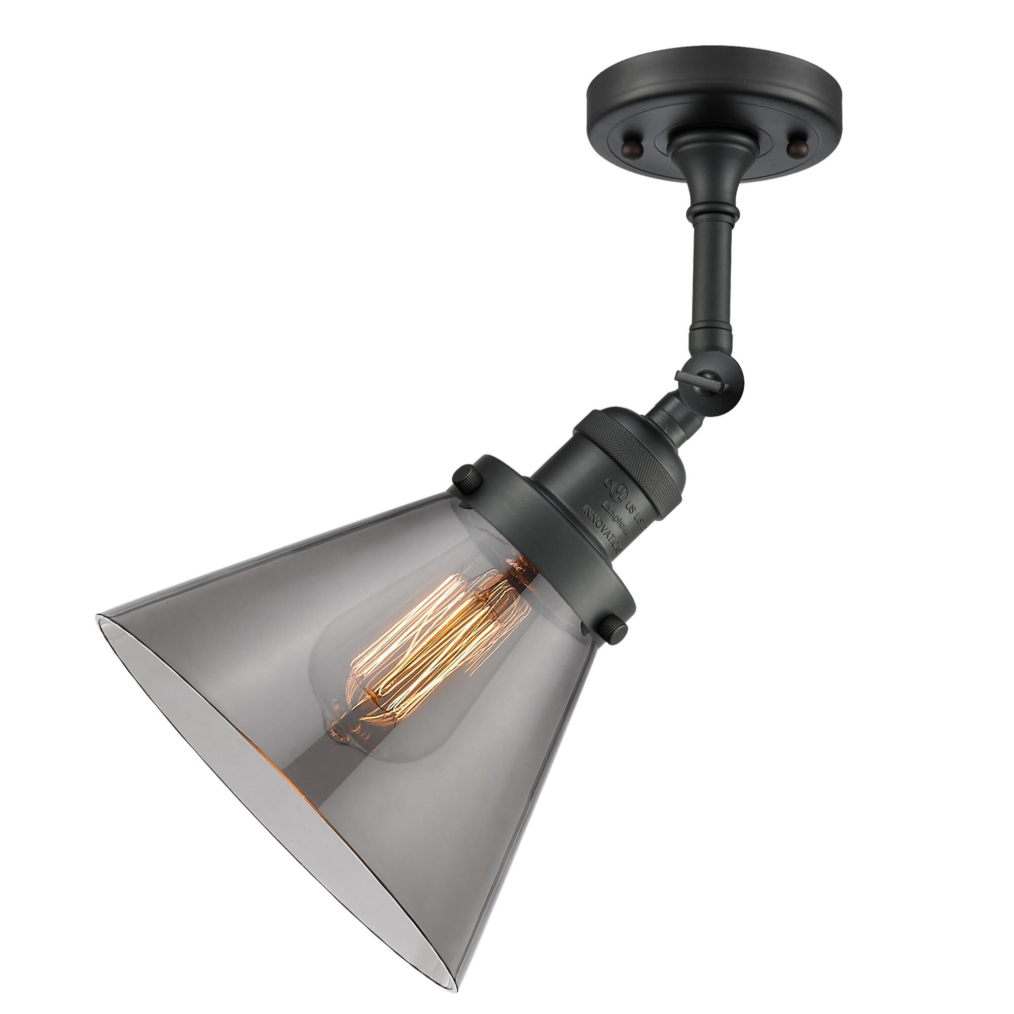 Shown in Matte Black finish and Smoked glass