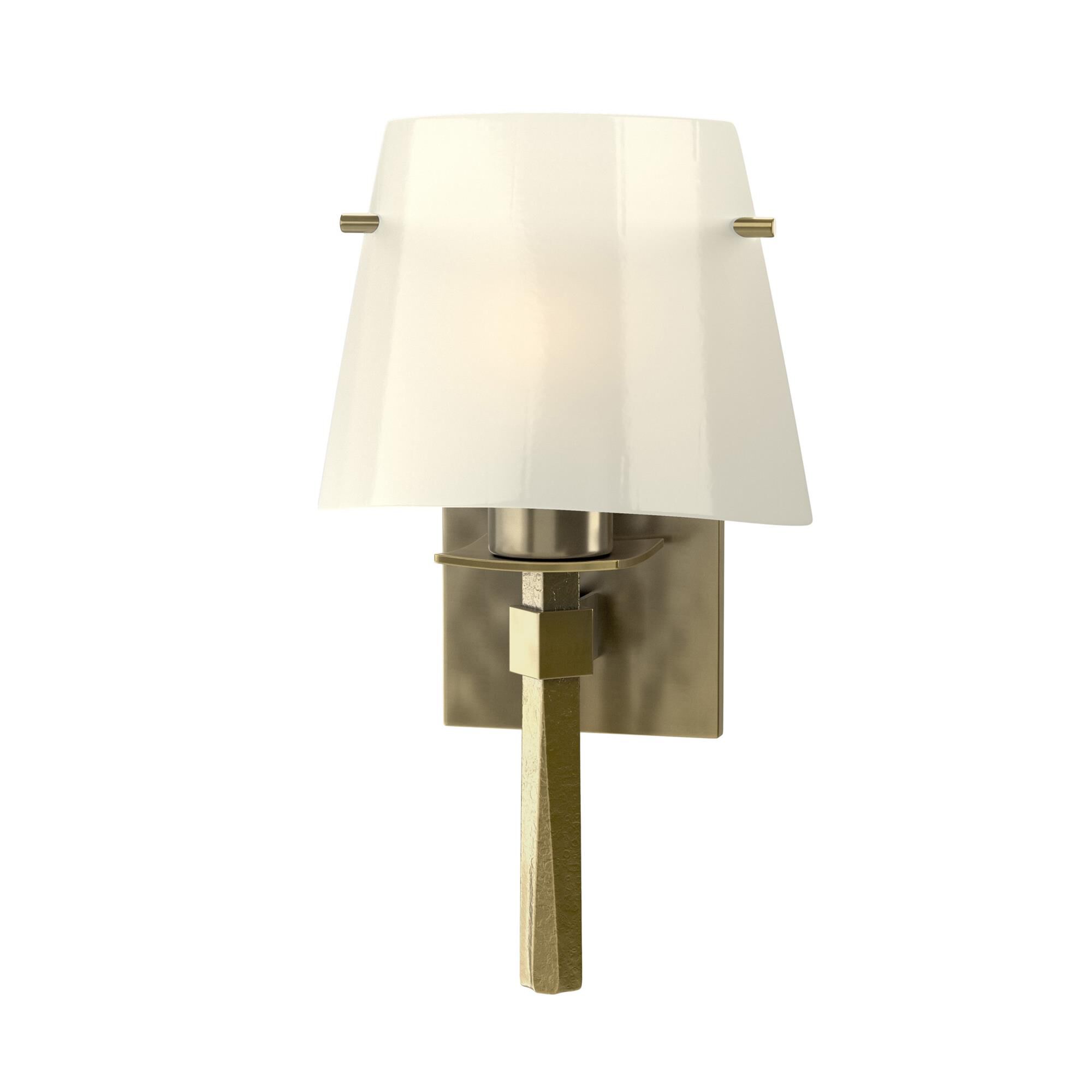 Shown in Modern Brass finish and Ivory Art glass