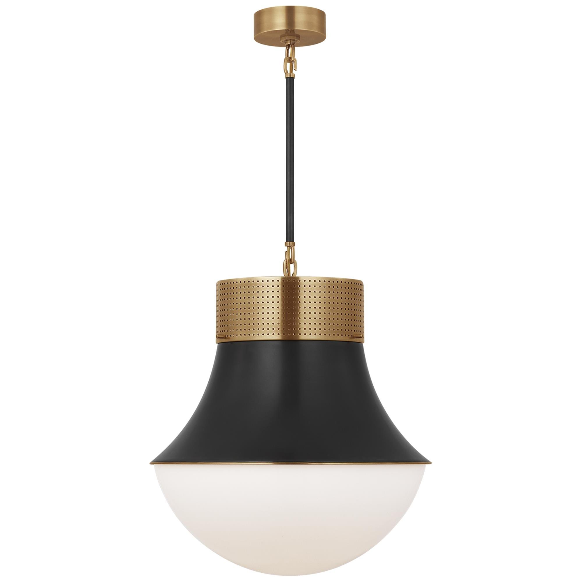 Shown in Antique Burnished Brass and Bronze finish and White glass
