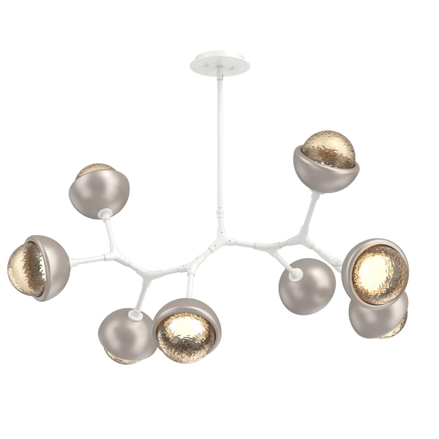 Shown in Salt White finish and Amber glass and Beige Silver accent