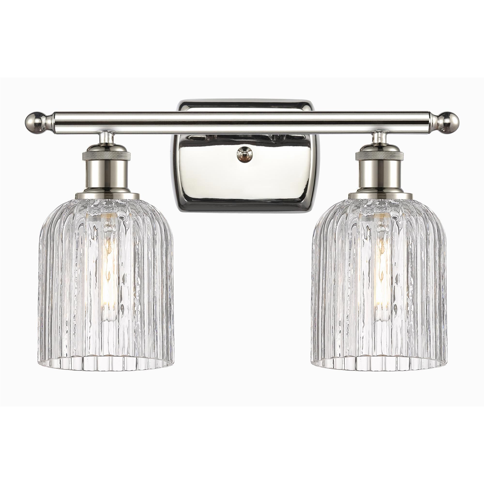 Shown in Polished Nickel finish and Clear glass