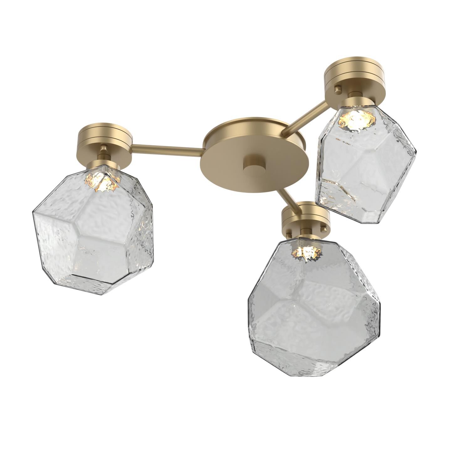 Shown in Gilded Brass finish and Smoke glass