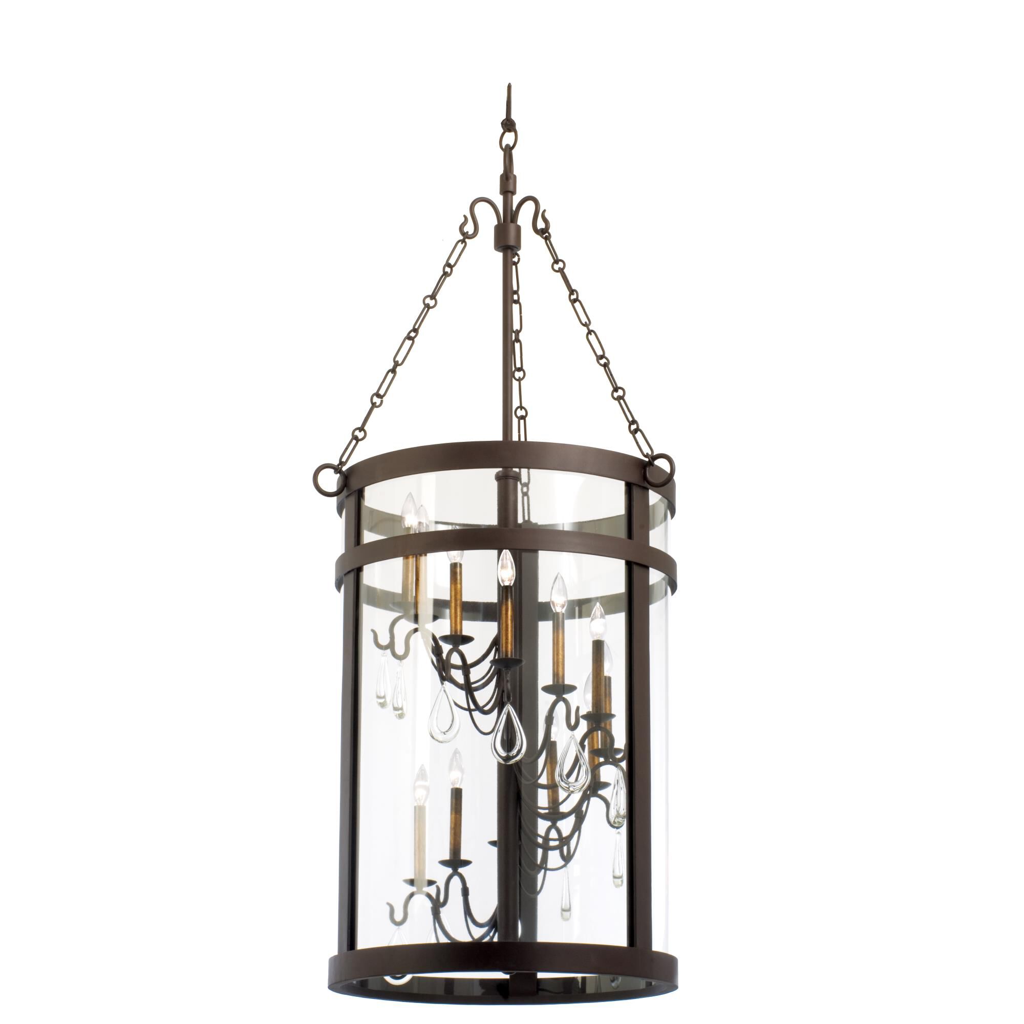 Shown in Bronze finish and Clear glass