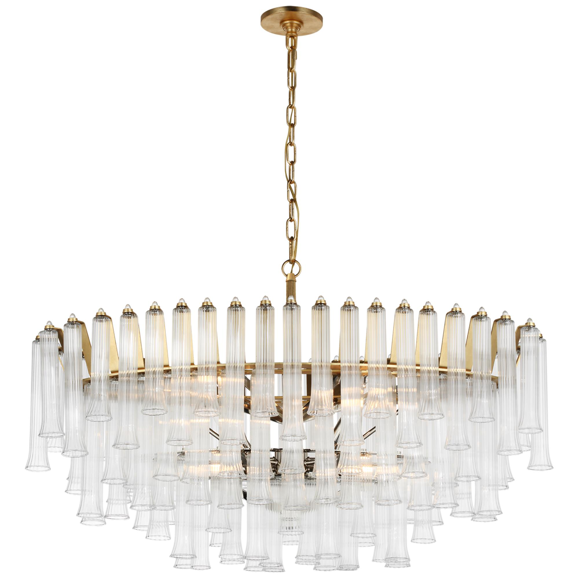 Shown in Gild finish and Clear glass