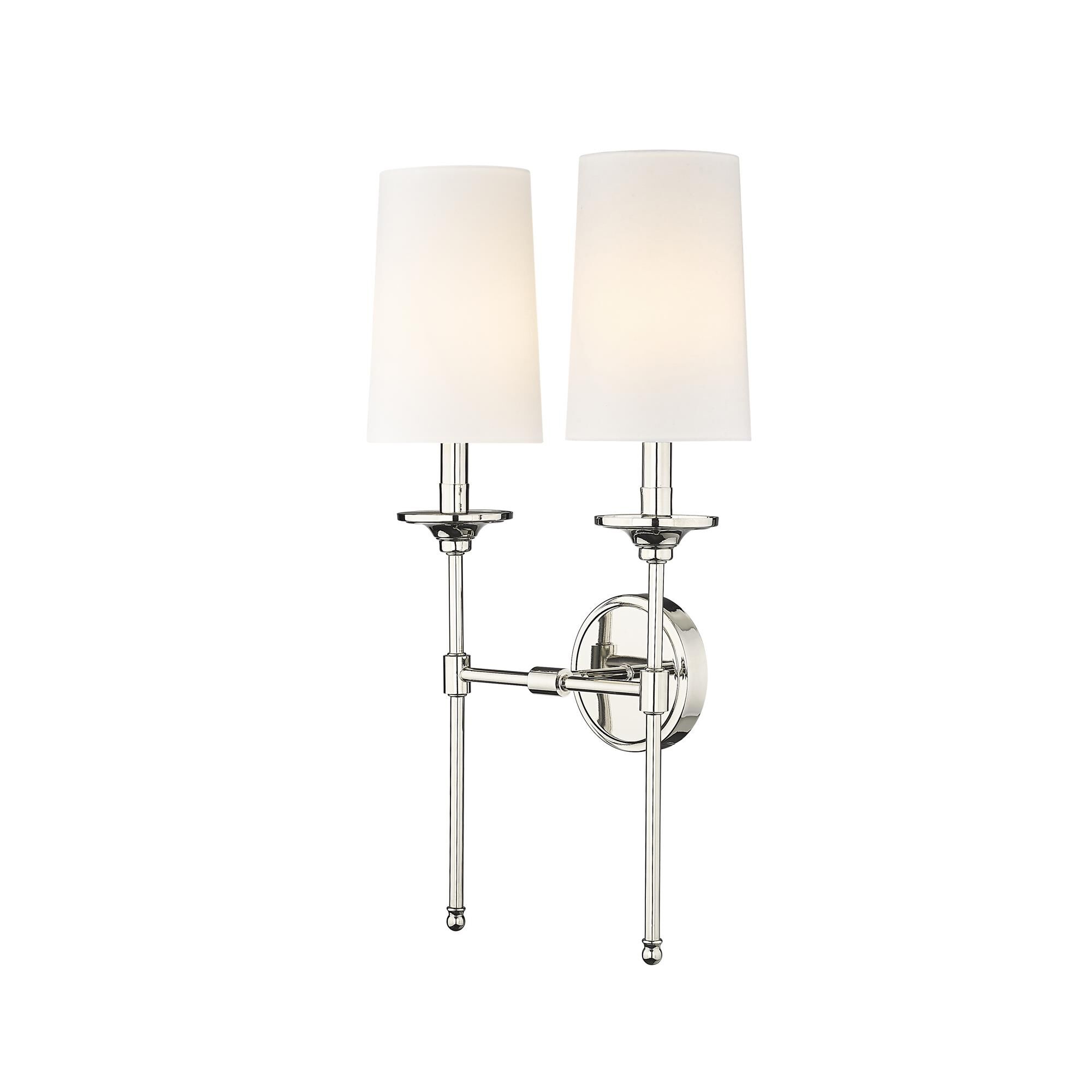 Shown in Polished Nickel finish and Cloth Cover glass and Cloth Cover shade