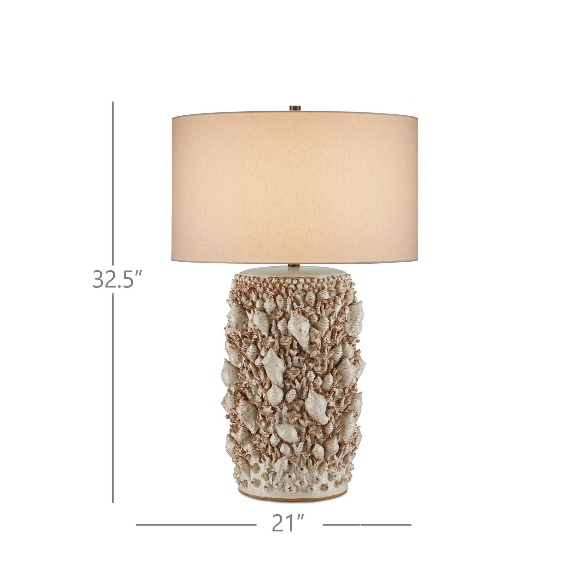 Shown in Milky White finish and Off-White Linen shade