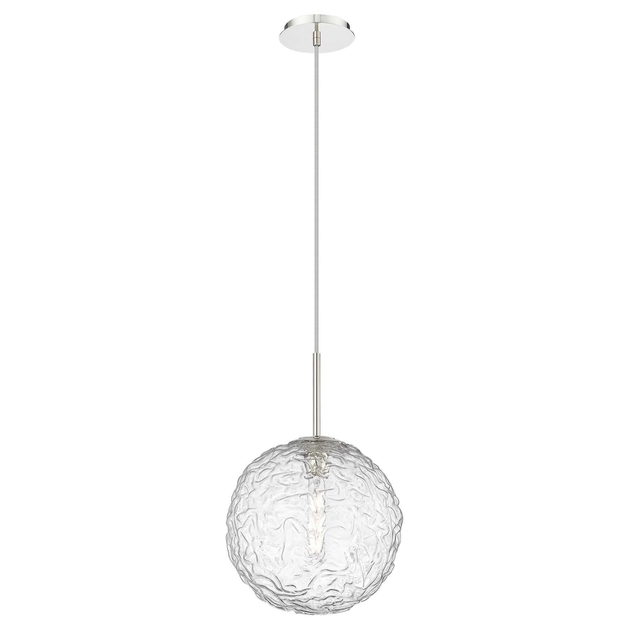 Shown in Polished Nickel finish and Clear shade