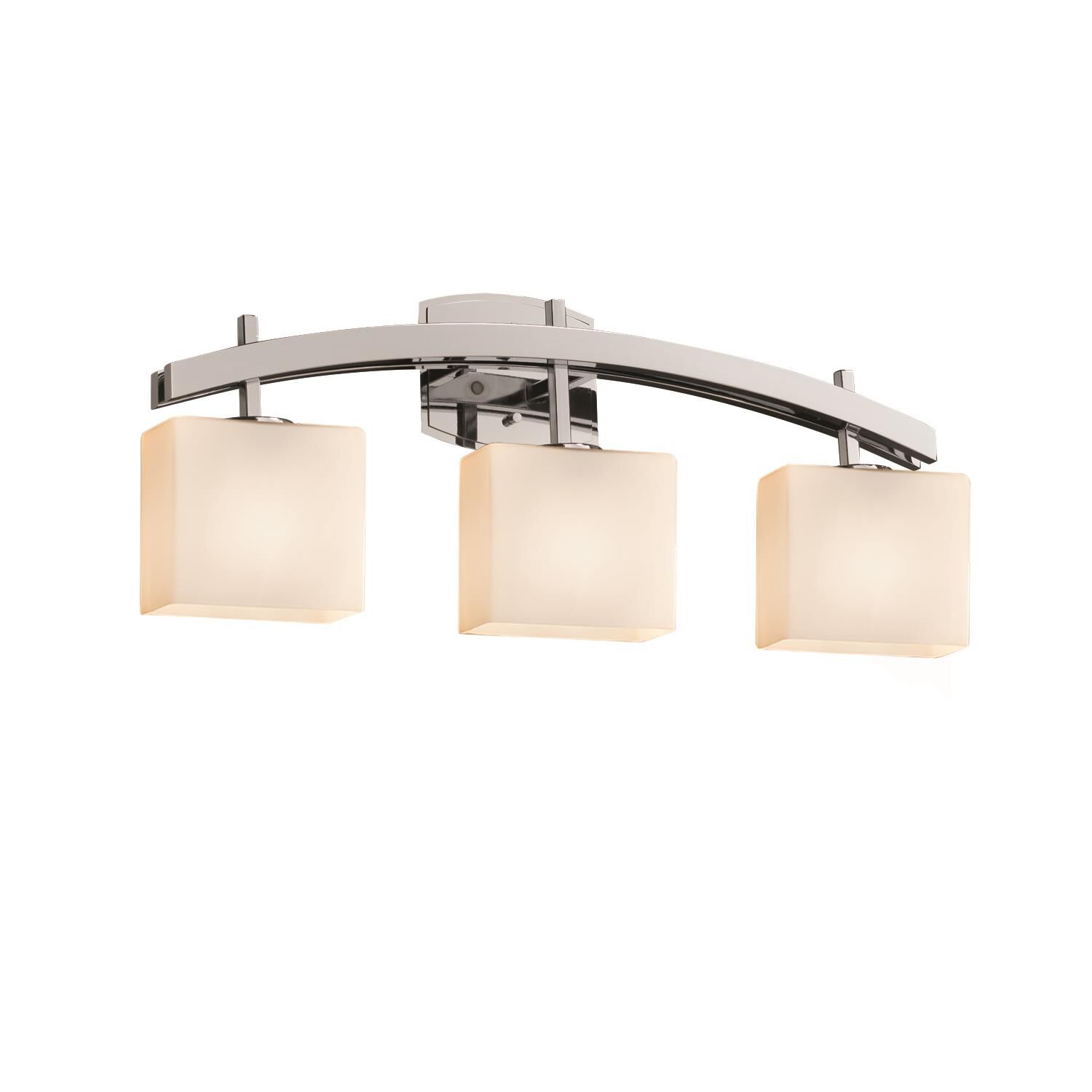 Shown in Polished Chrome finish and Artisan glass and Opal shade and Rectangle accent