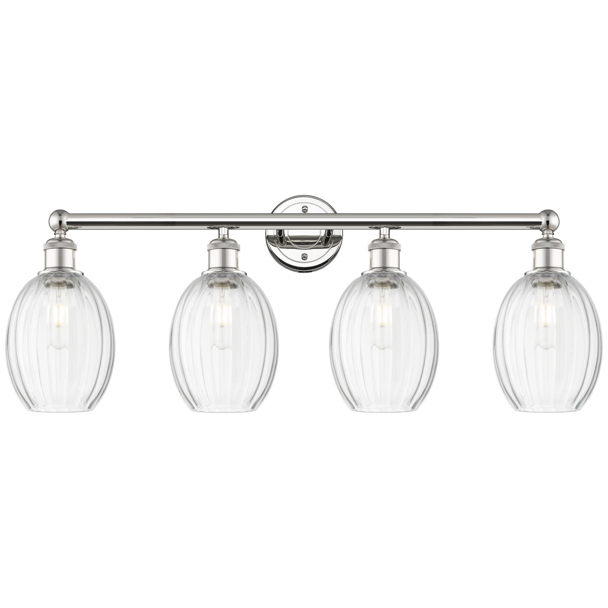 Shown in Polished Nickel finish and Clear glass