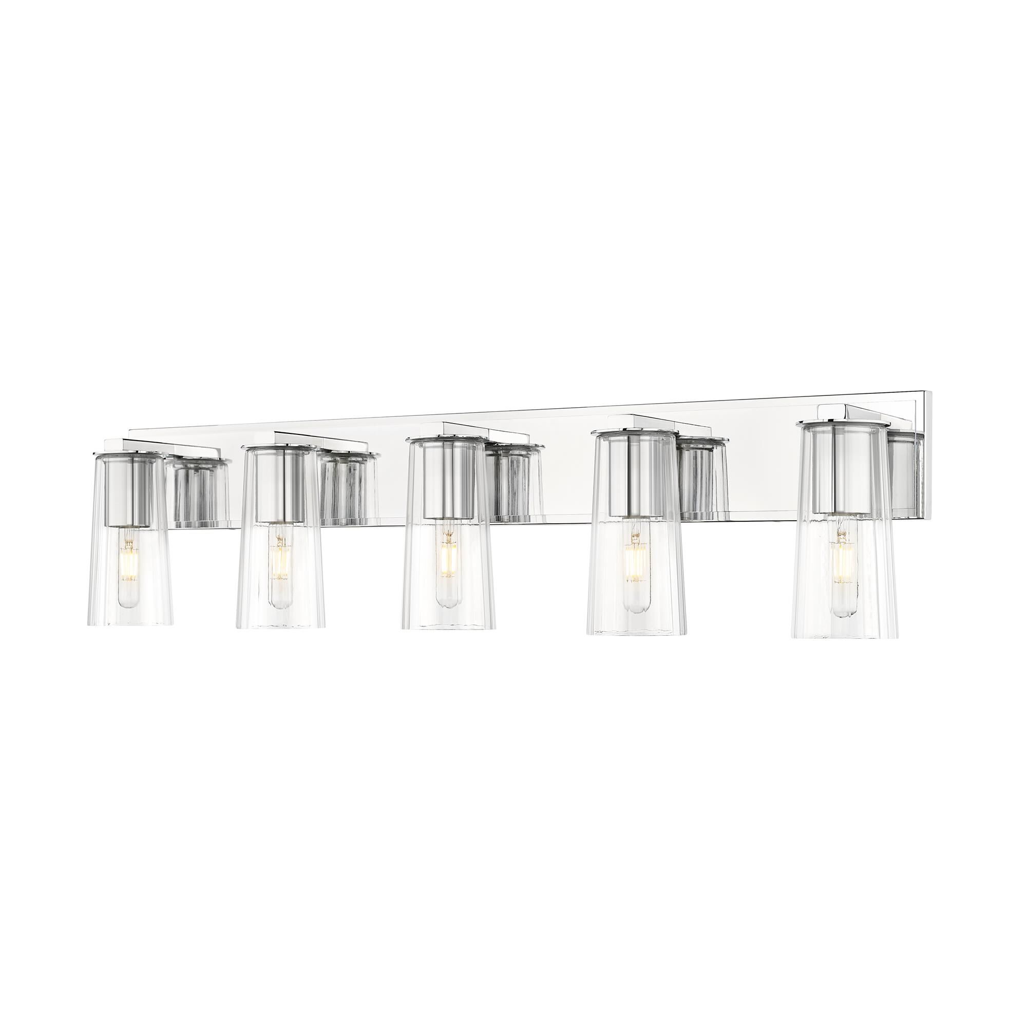 Shown in Chrome finish and Clear glass and Clear shade