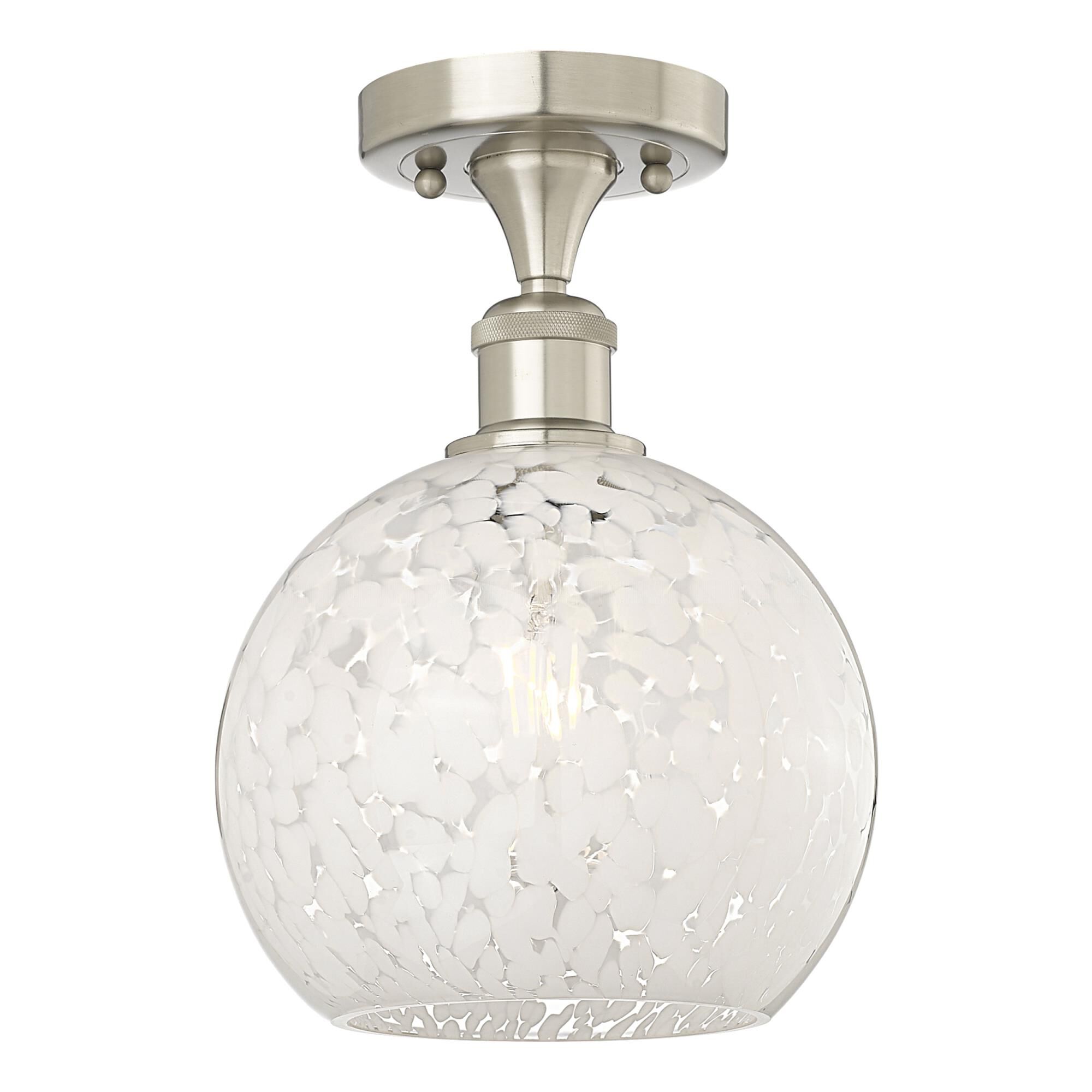 Bruno Marashlian White Mouchette 8 Inch Semi Flush Mount by Innovations Lighting