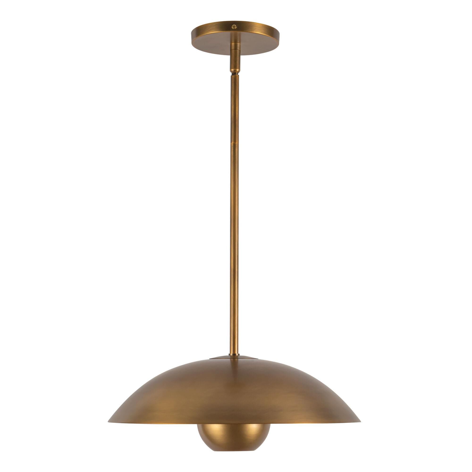 Shown in Vintage Brass finish and Steel shade