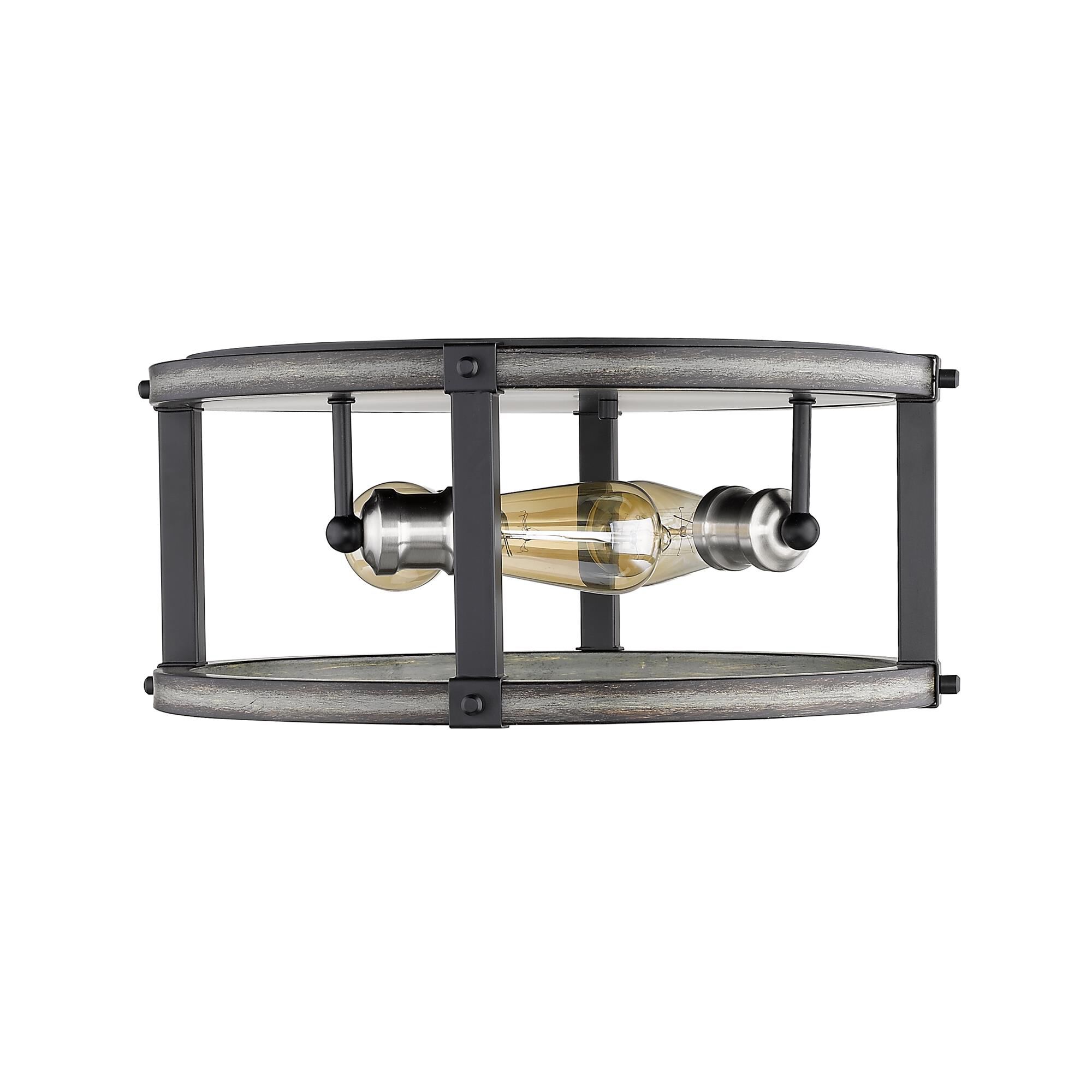 Shown in Ashen Barnboard finish and --- glass and --- shade
