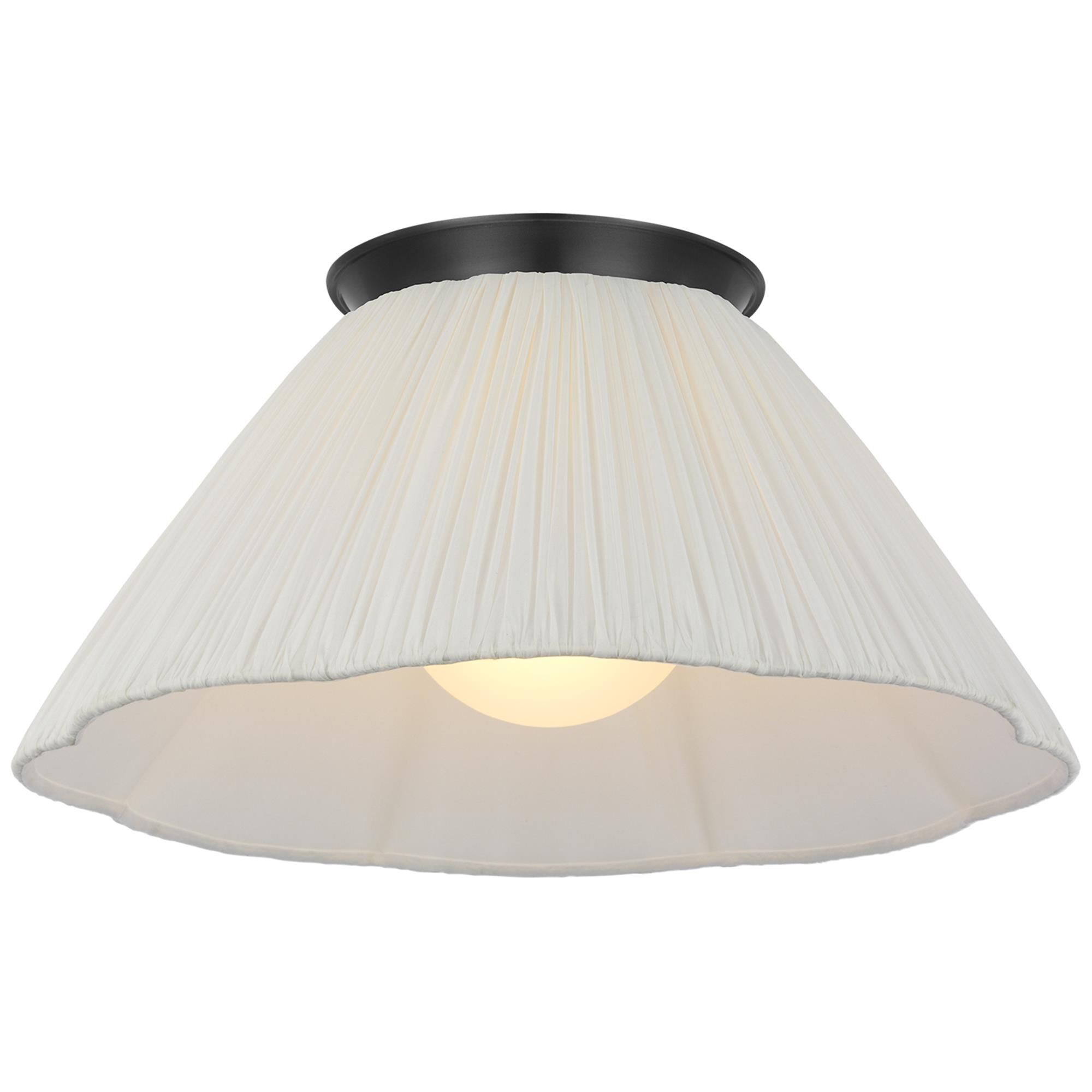 Shown in Bronze finish and Scalloped Silk Pleated shade