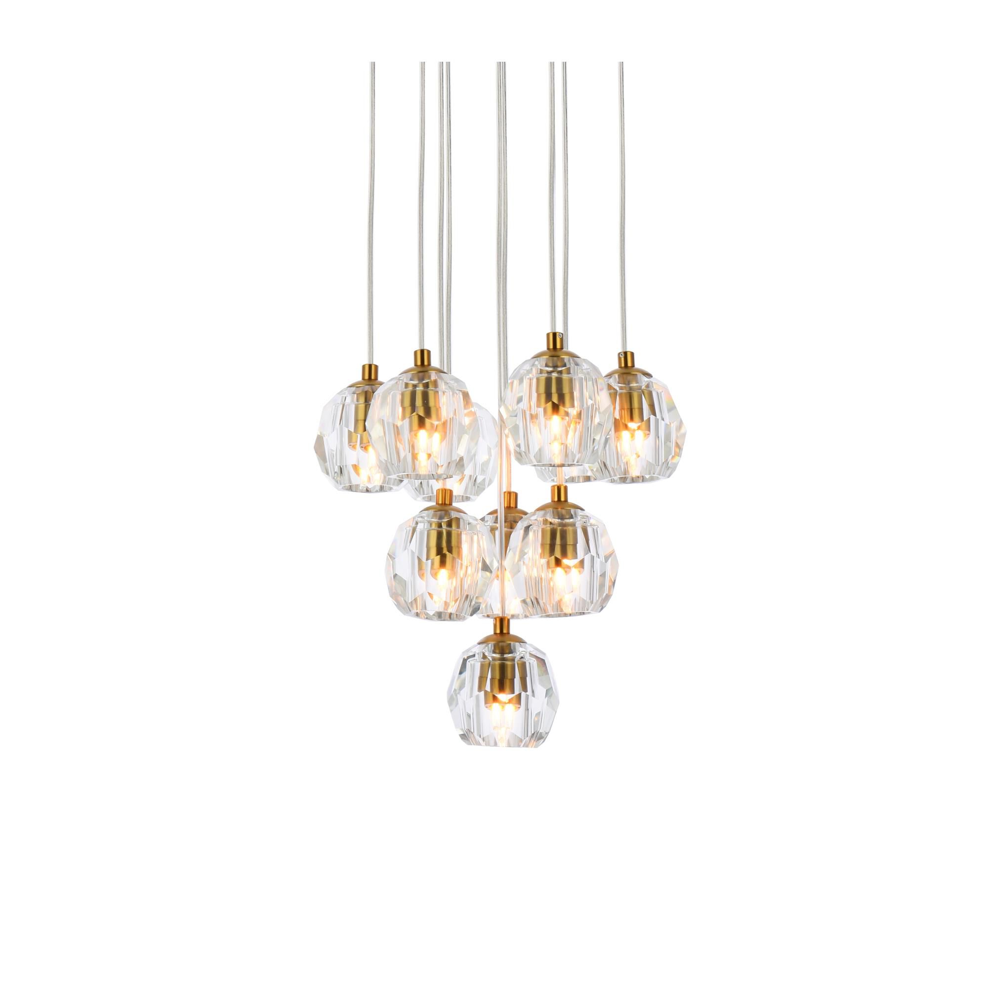 Eren 11 Inch 10 Light LED Multi Light Pendant by Elegant Lighting