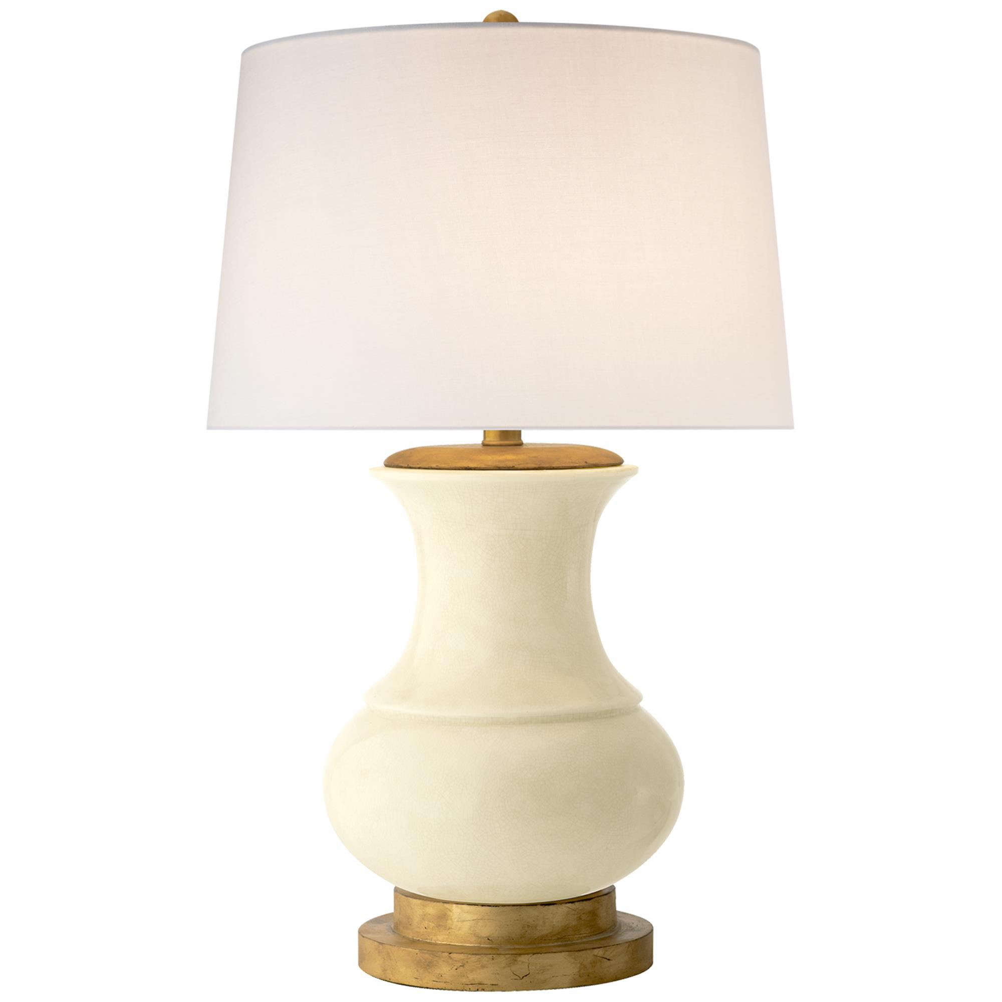 Shown in Tea Stain Crackle finish and Linen shade