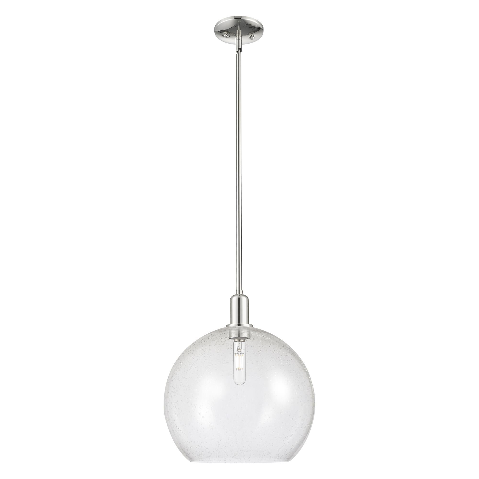 Shown in Polished Nickel finish and Seedy glass