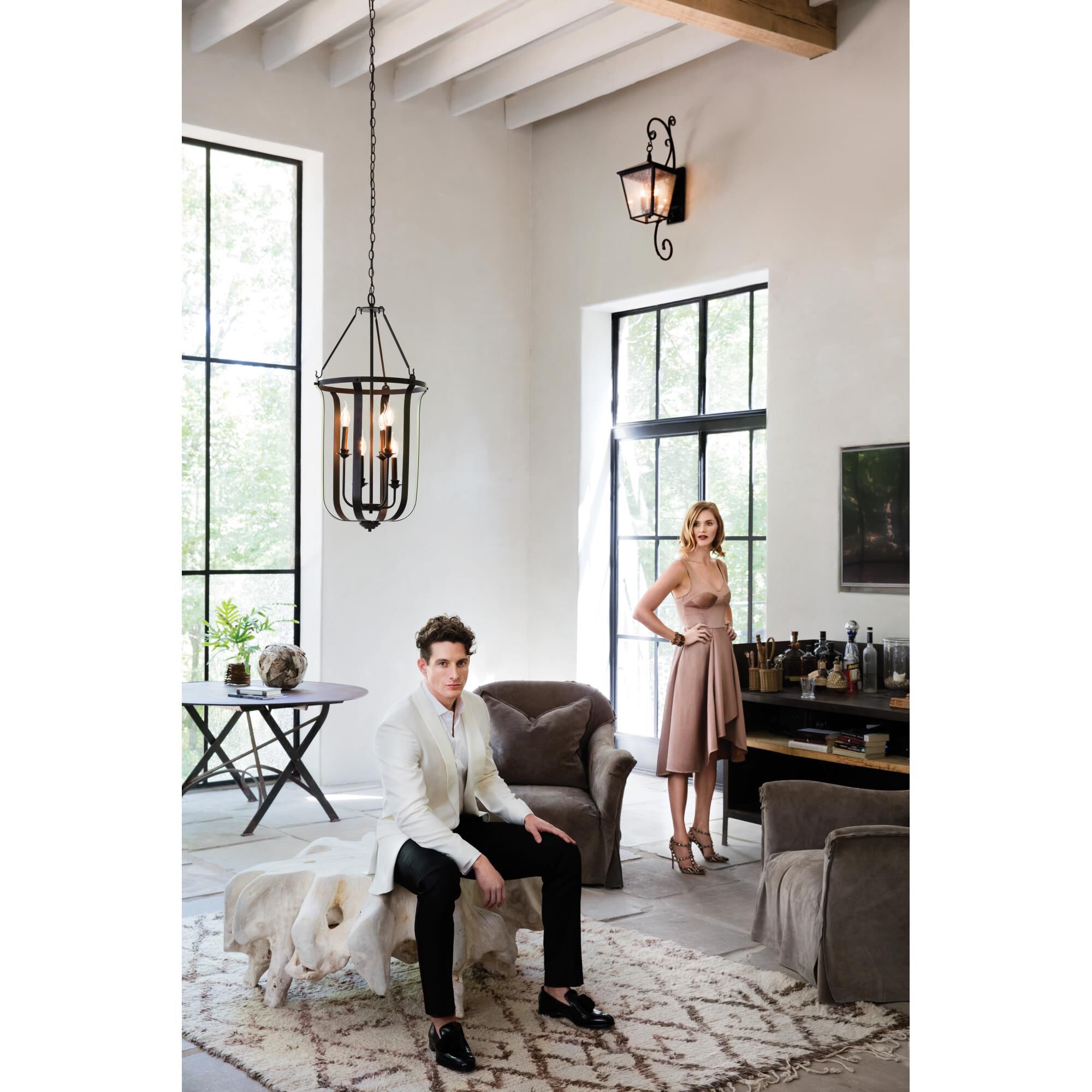 Trellis 35 Inch Tall 4 Light Outdoor Wall Light by Hinkley Lighting