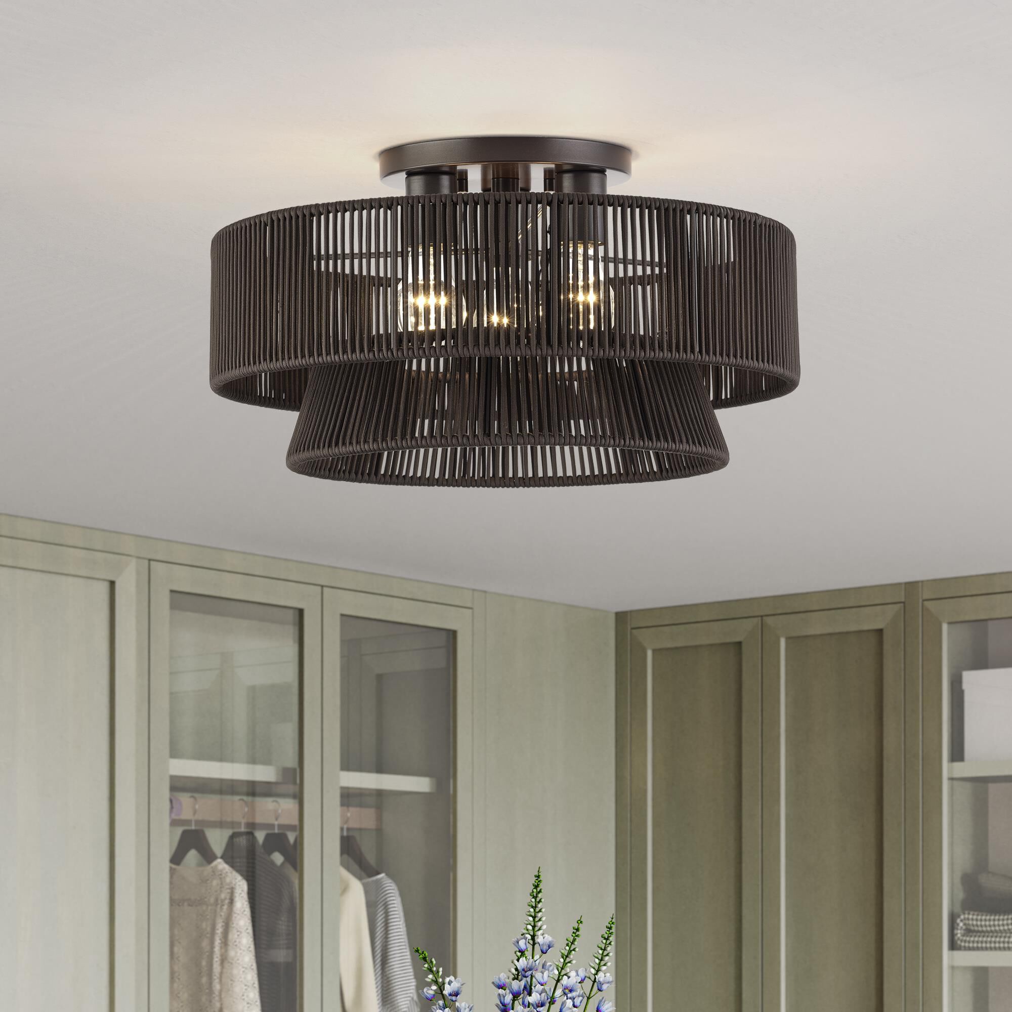 Florell 18 Inch Semi Flush Mount by Livex Lighting