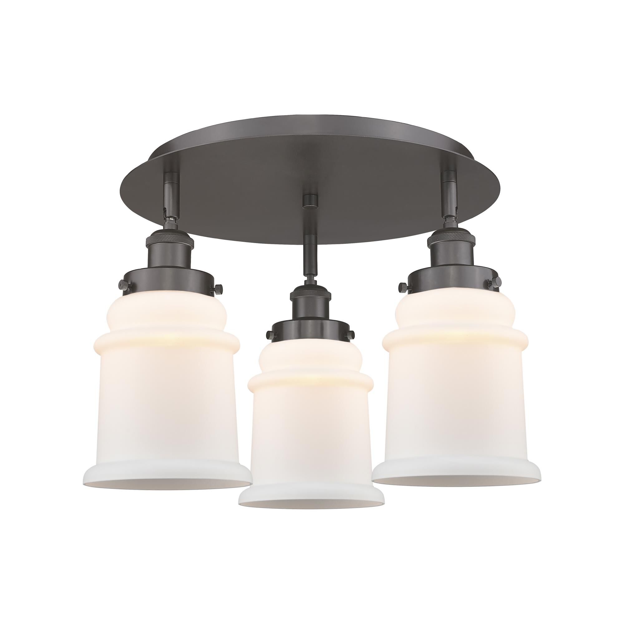 Shown in Oil Rubbed Bronze finish and Matte White glass