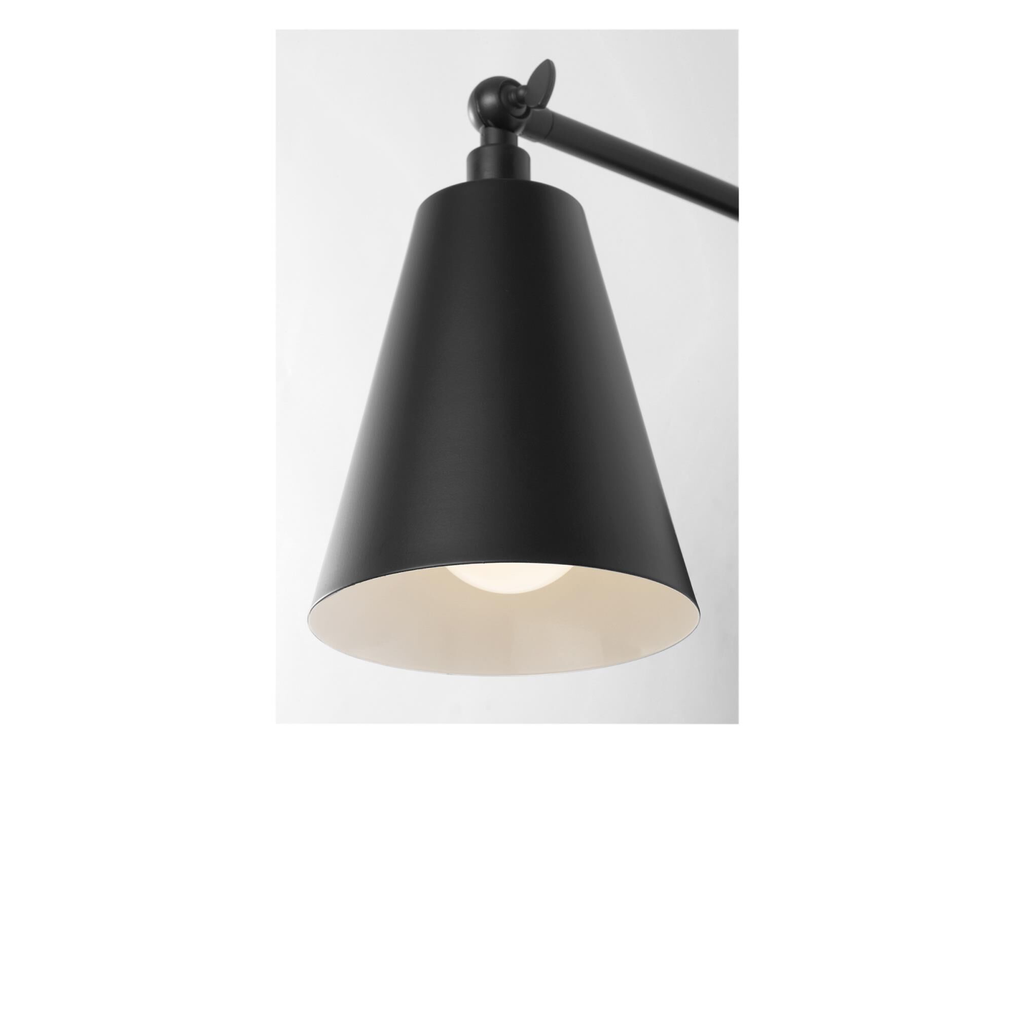 Shown in Midnight Black finish and Steel shade