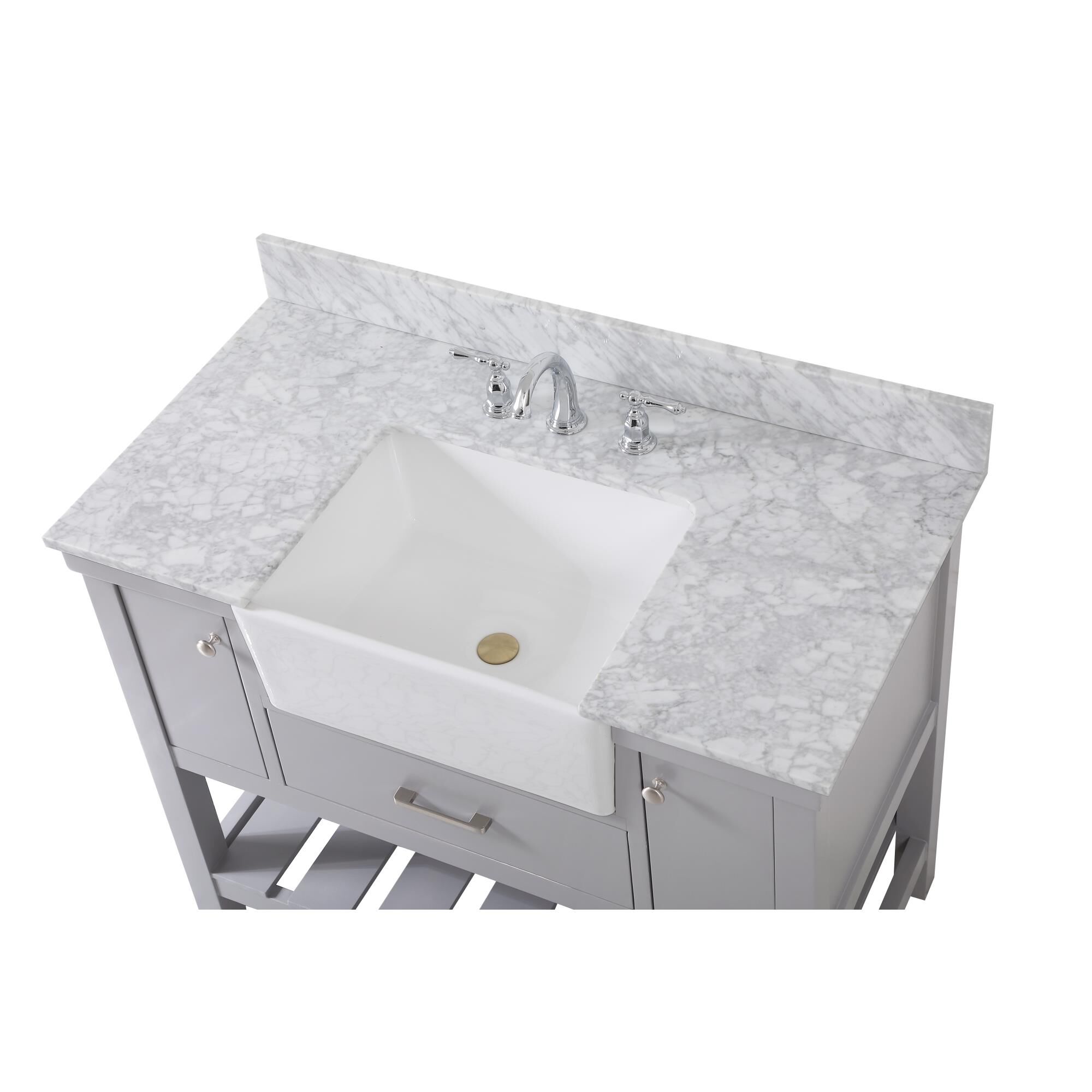 Shown in Grey finish and With Backsplash accent