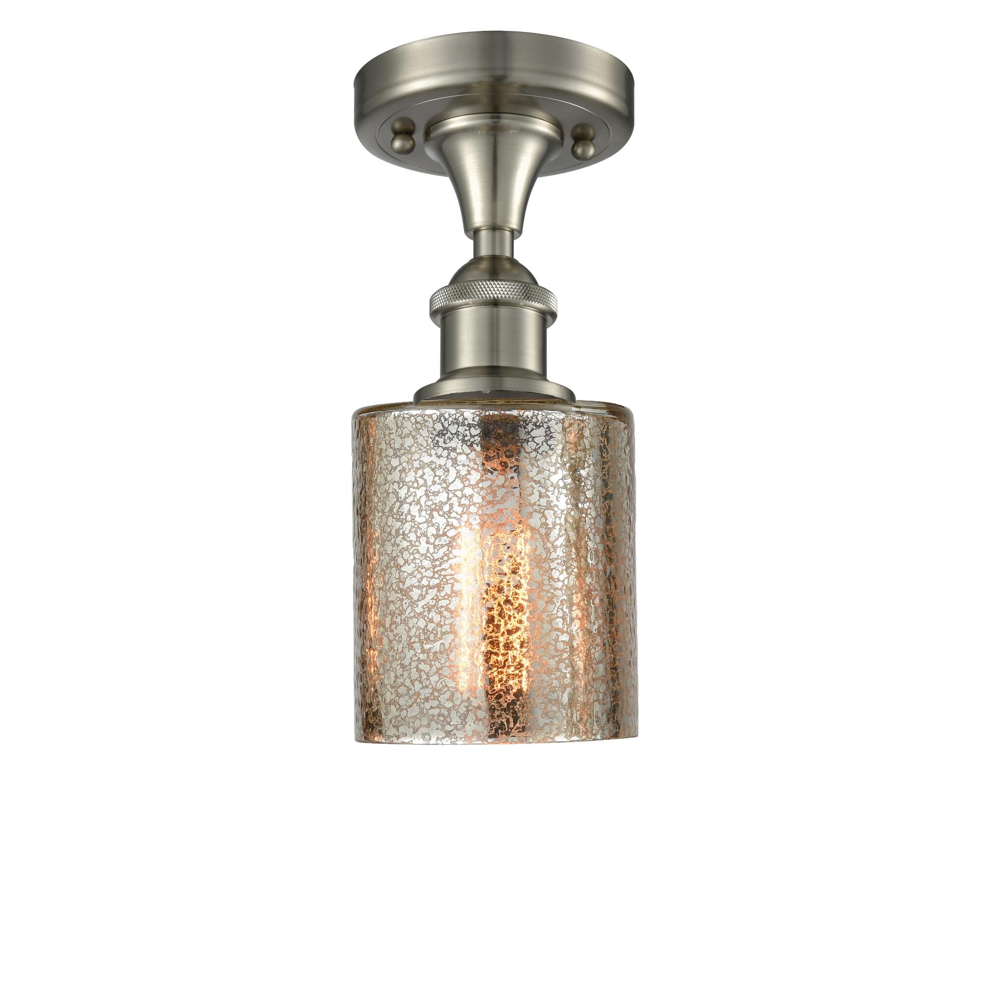 Shown in Brushed Satin Nickel finish and Mercury glass